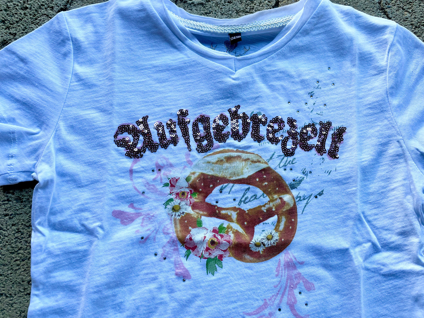 Kinder Madlshirt, HangOwear, Yelly Kids, weiß, Aufgebrezelt, Breze Kindershirt HangOwear