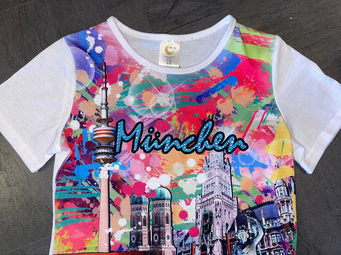 Kinder Madlshirt, München, bunt, Trachtenshirt, Mädchen Kindershirt Luna Tex