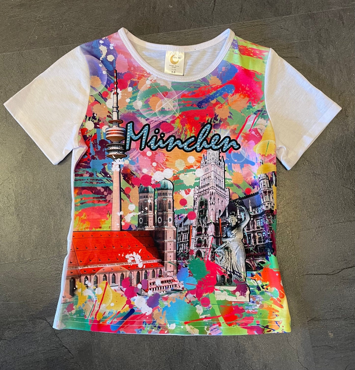 Kinder Madlshirt, München, bunt, Trachtenshirt, Mädchen Kindershirt Luna Tex