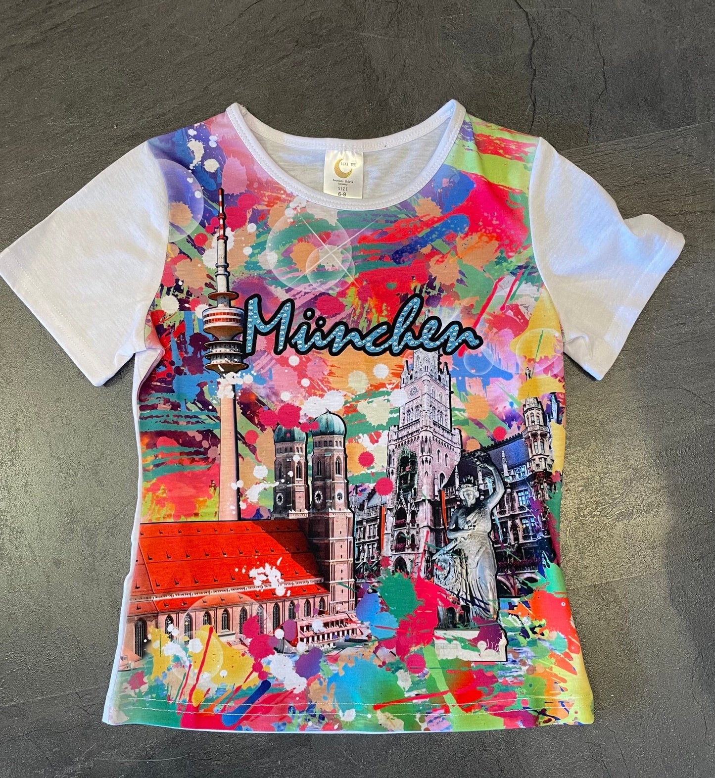 Kinder Madlshirt, München, bunt, Trachtenshirt, Mädchen Kindershirt Luna Tex
