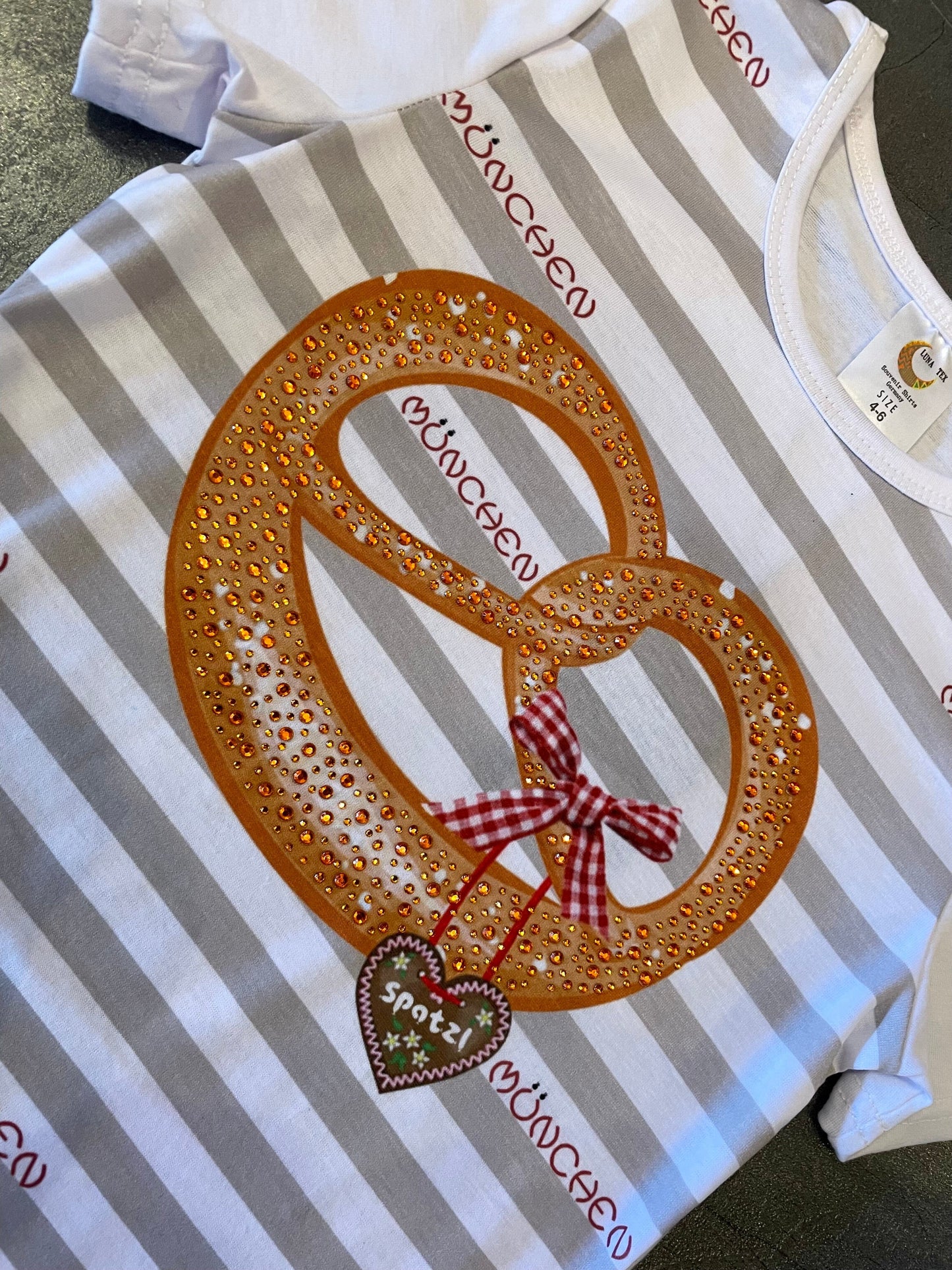 Kinder Madlshirt, München, weiß Breze, Trachtenshirt, Mädchen Kindershirt Luna Tex