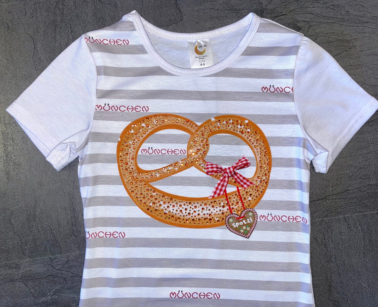 Kinder Madlshirt, München, weiß Breze, Trachtenshirt, Mädchen Kindershirt Luna Tex
