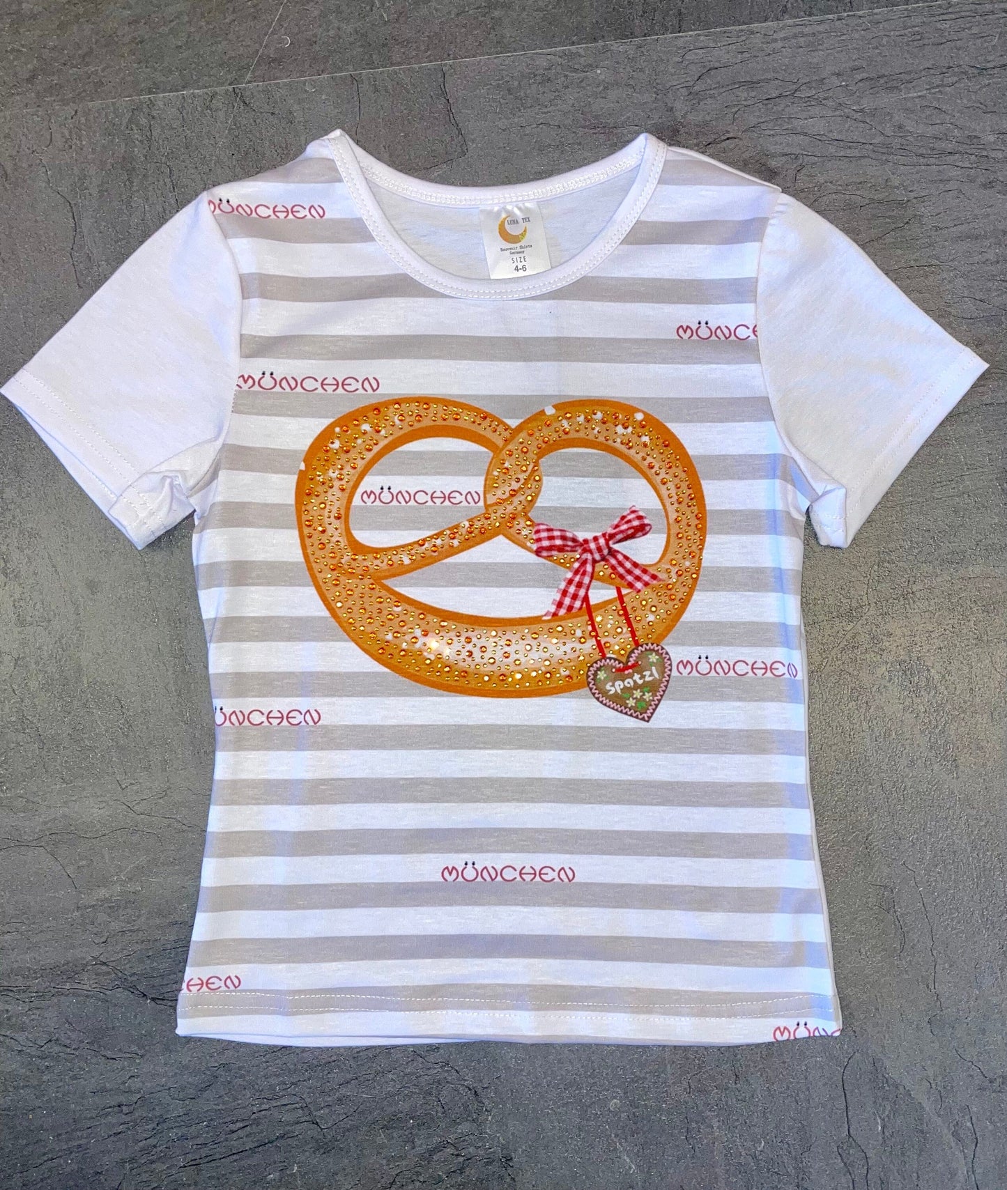 Kinder Madlshirt, München, weiß Breze, Trachtenshirt, Mädchen Kindershirt Luna Tex