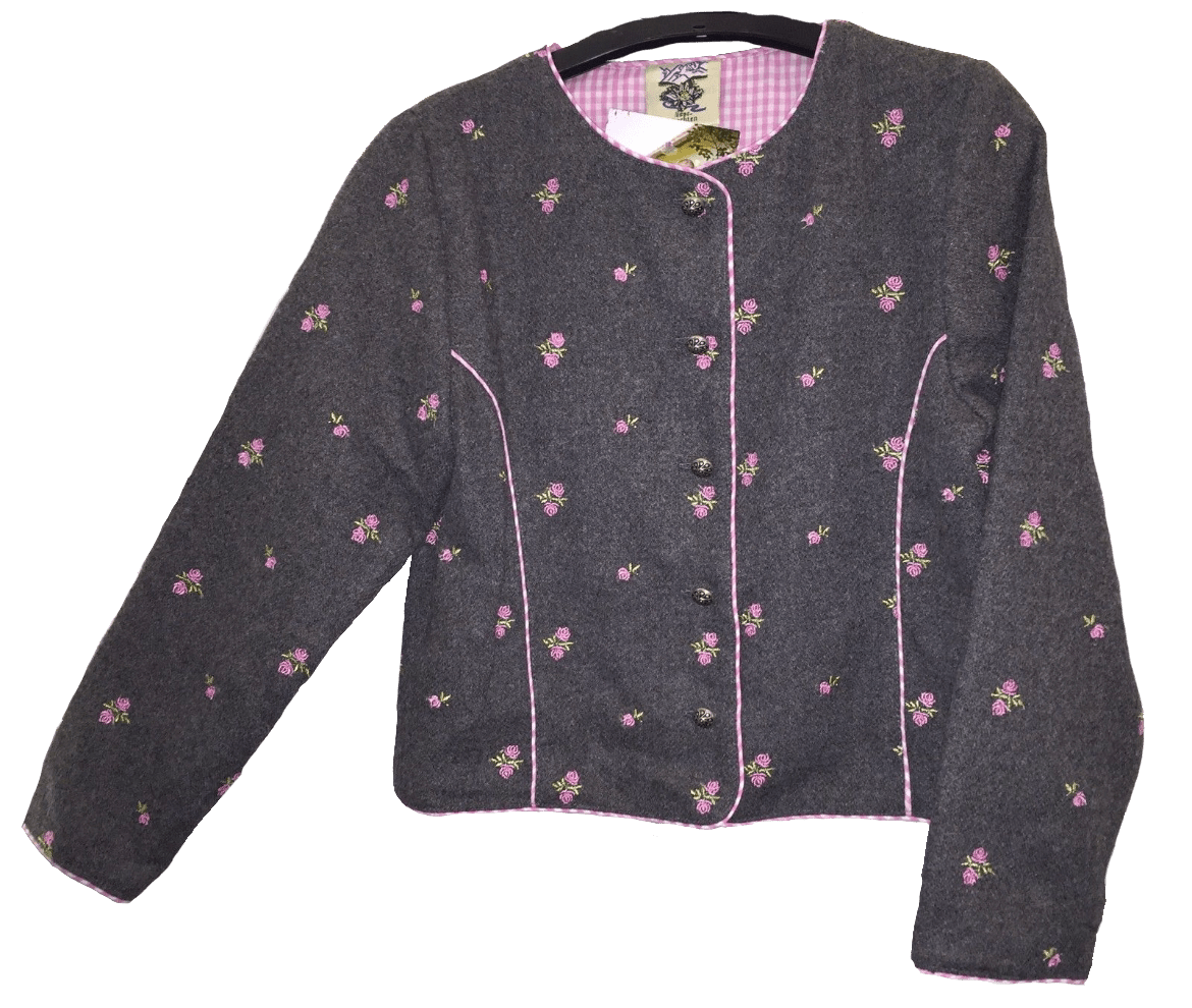 Kinder Trachtenjacke, Madl, Isar Trachten, grau Janker Kinderjacke Isar Trachten