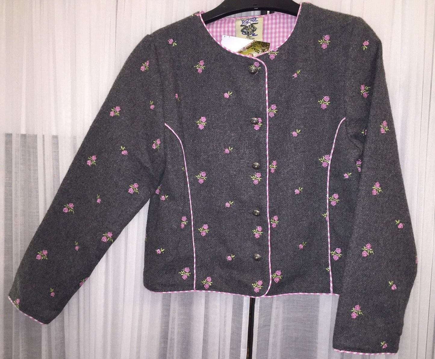 Kinder Trachtenjacke, Madl, Isar Trachten, grau Janker Kinderjacke Isar Trachten