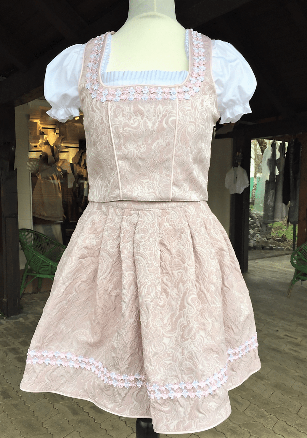 Kinderdirndl Kinga Madl, 2-Teiler, rosa, Mieder und Rock Kinderdirndl Kinga Mathe