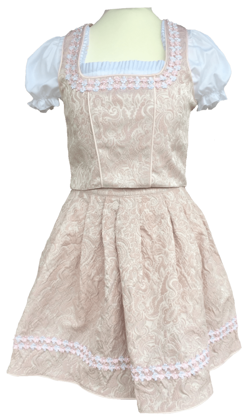 Kinderdirndl Kinga Madl, 2-Teiler, rosa, Mieder und Rock Kinderdirndl Kinga Mathe