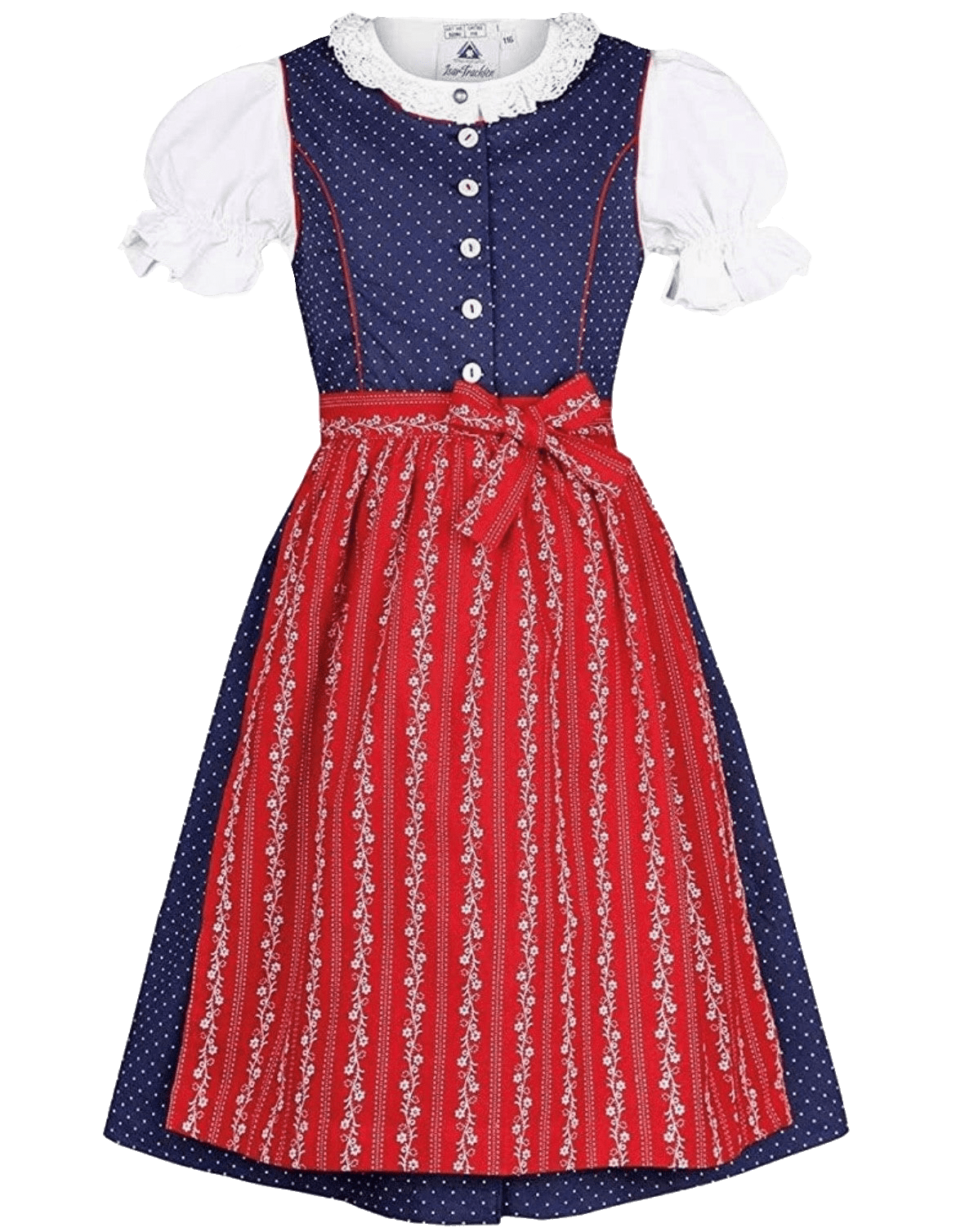 Kinderdirndl Madl, Isar Trachten blau, rot klassisch Kinderdirndl Isar Trachten
