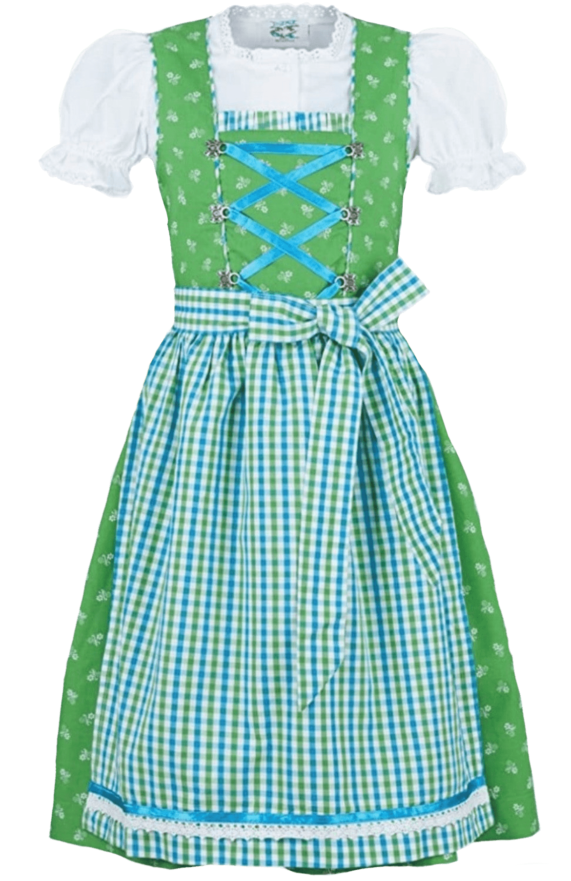 Kinderdirndl Madl, Isar Trachten grün kariert Kinderdirndl Isar Trachten