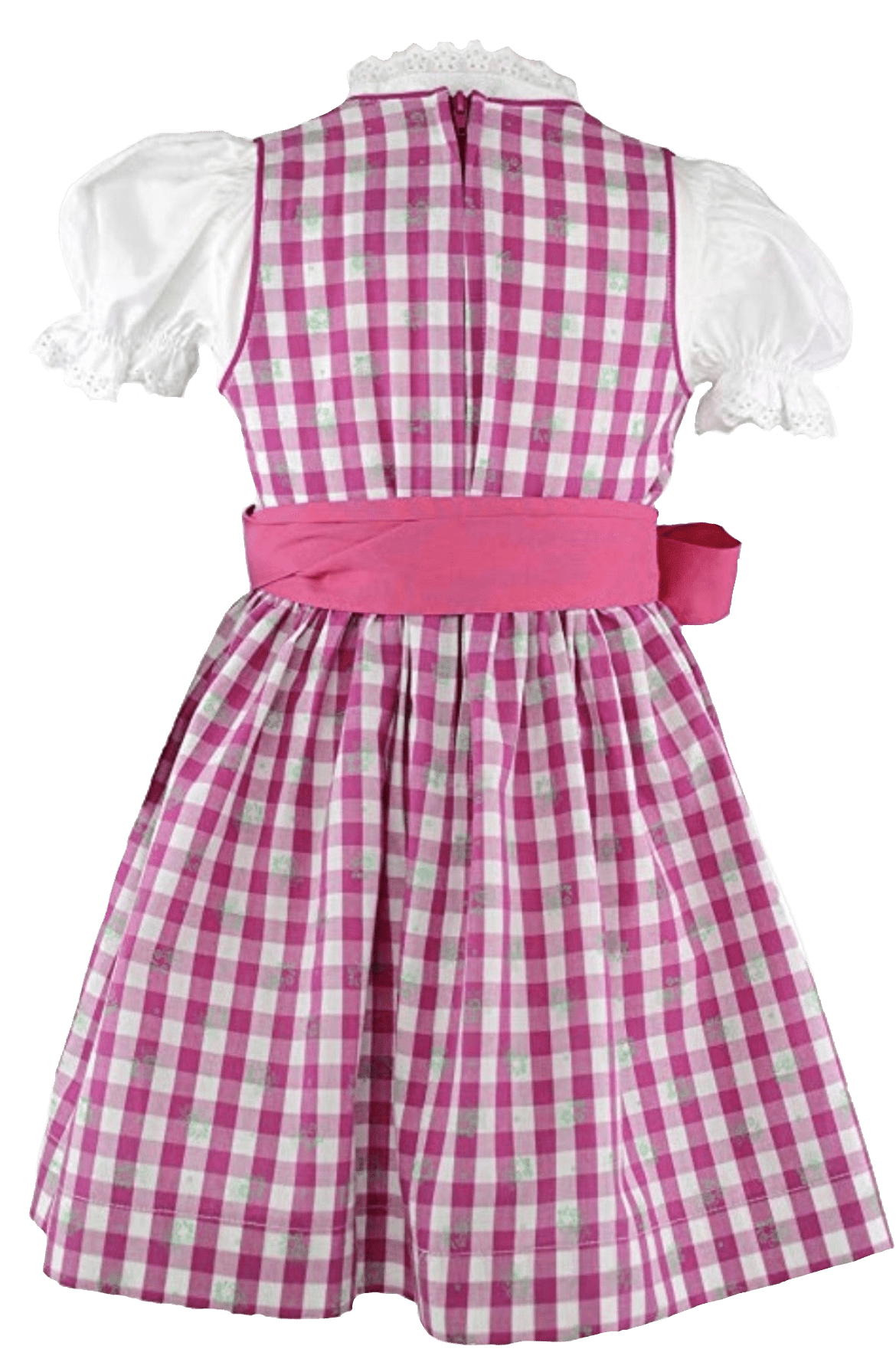 Kinderdirndl Madl, Isar Trachten rosa pink kariert, lang Kinderdirndl Isar Trachten