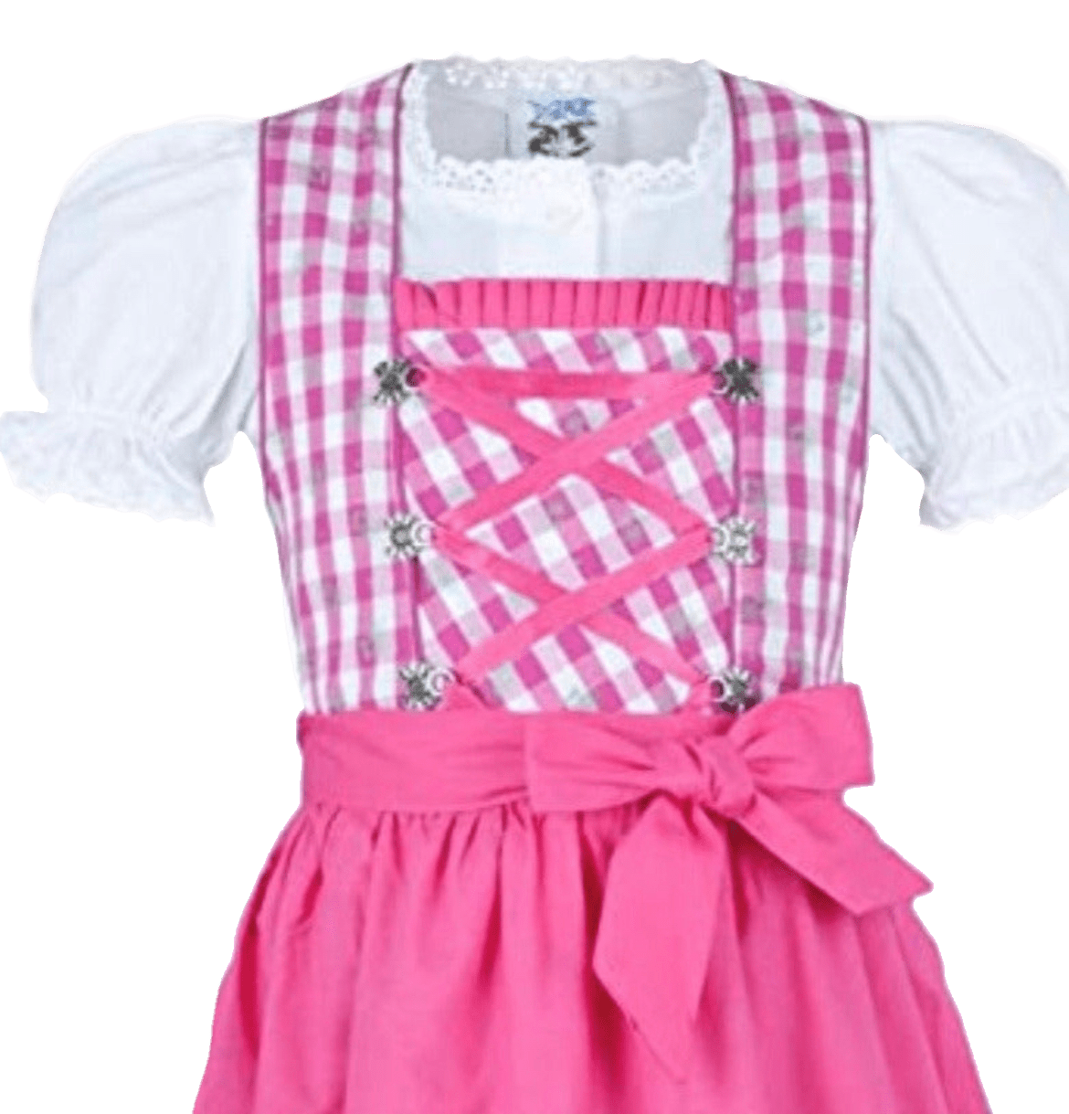 Kinderdirndl Madl, Isar Trachten rosa pink kariert, lang Kinderdirndl Isar Trachten