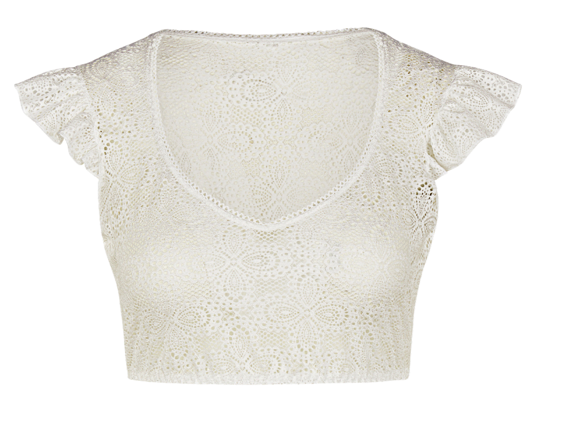 Dirndlbluse Nina von C., Laila, ecru, Flügelarmel, Champagnger