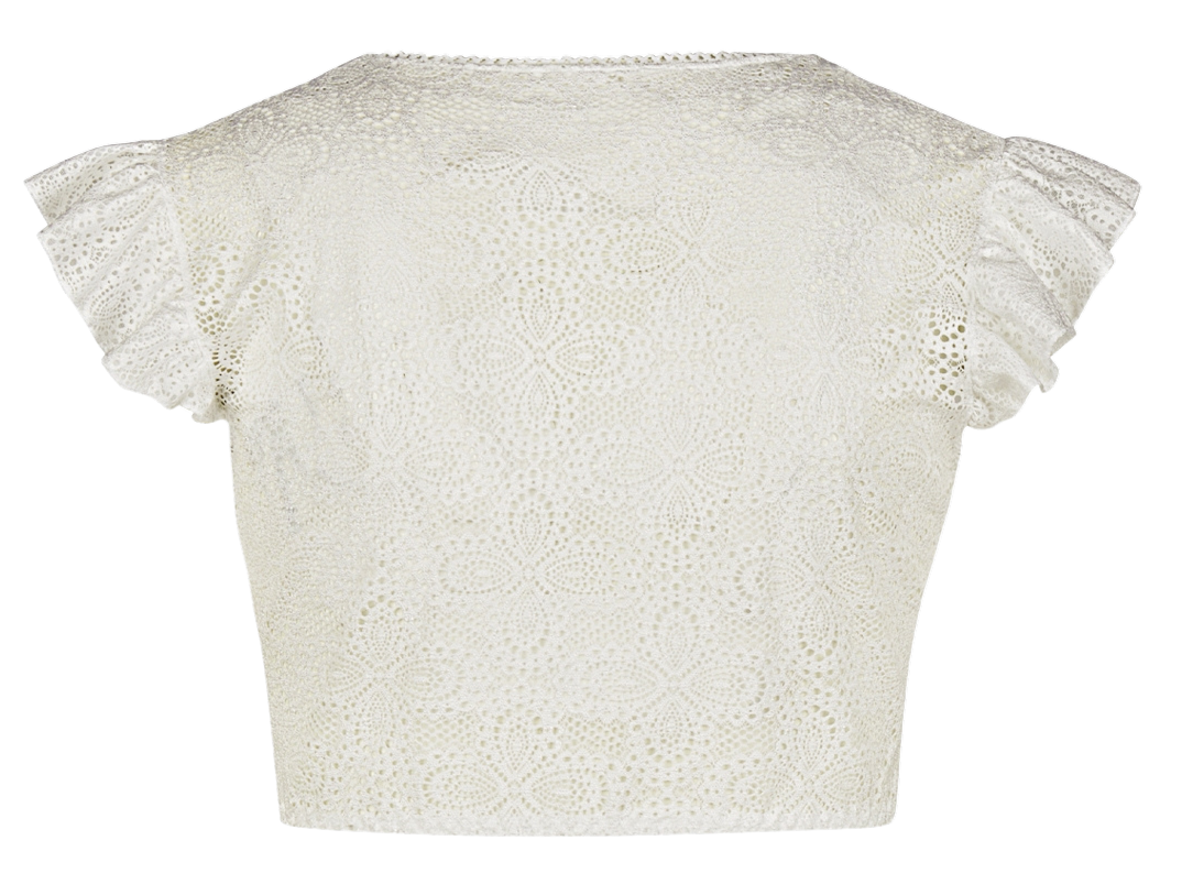 Dirndlbluse Nina von C., Laila, ecru, Flügelarmel, Champagnger