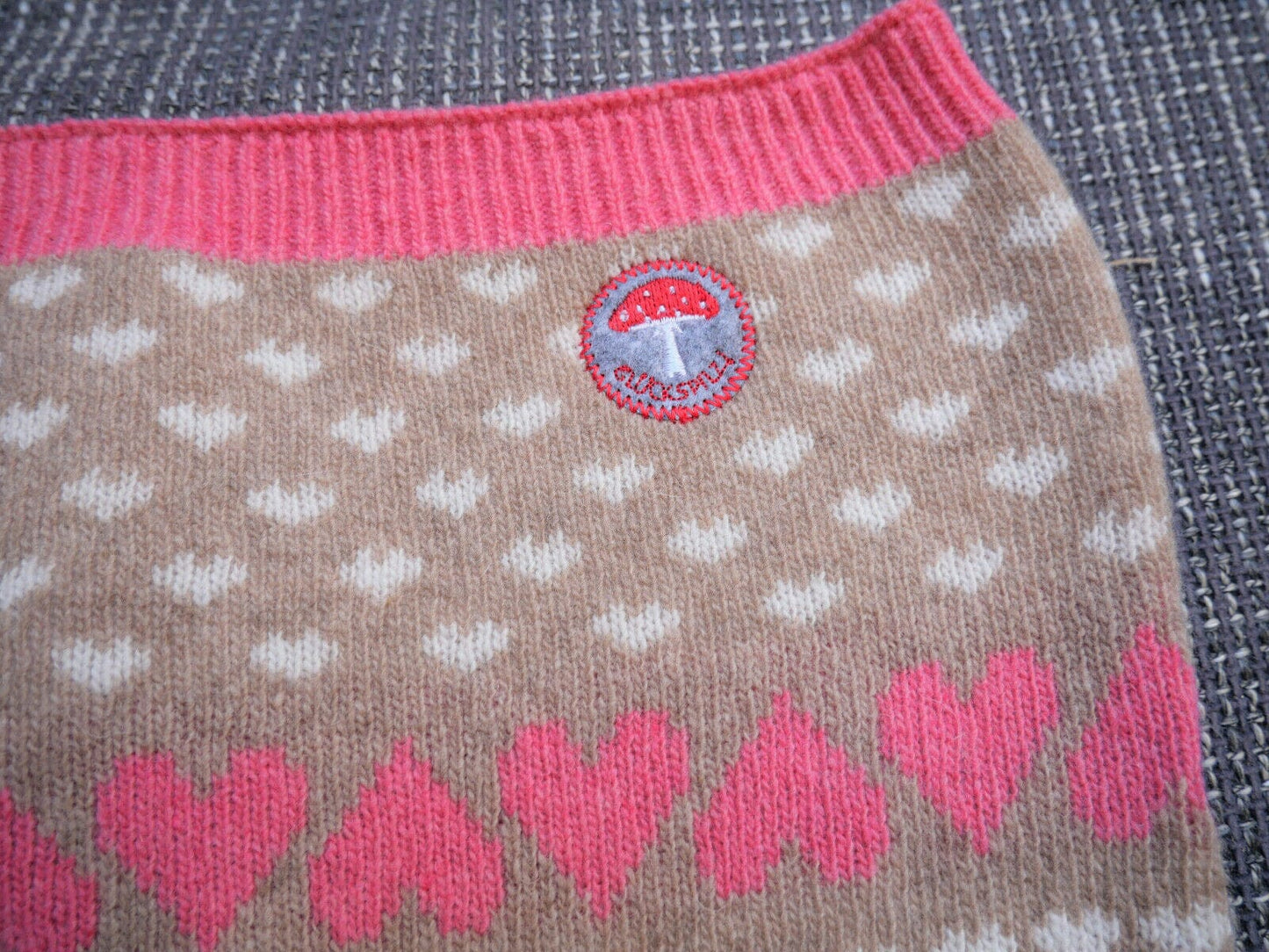 Loop Schal, Adelheid, Glückspilz, braun, pink, Pilz Schal Adelheid