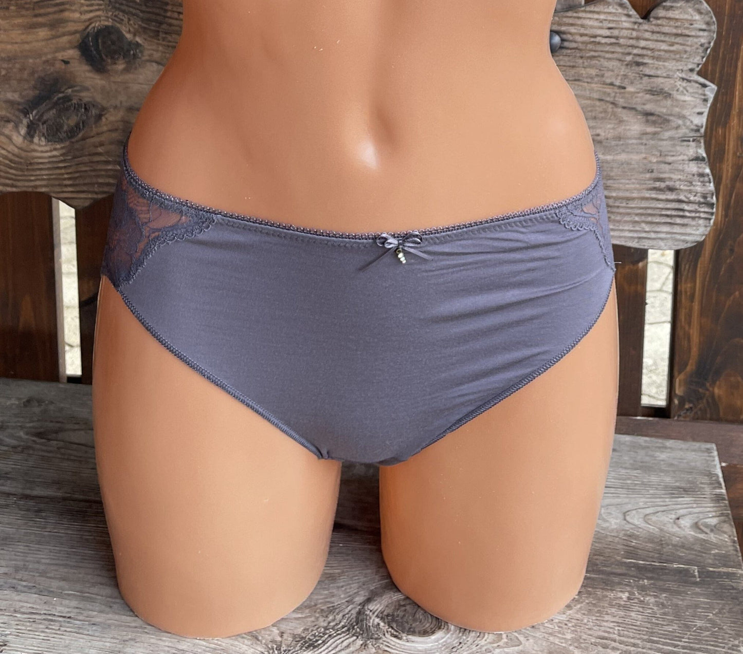 Minislip, Slip, Nina von C., quarz, graubraun, Spitze Slip Nina von C.