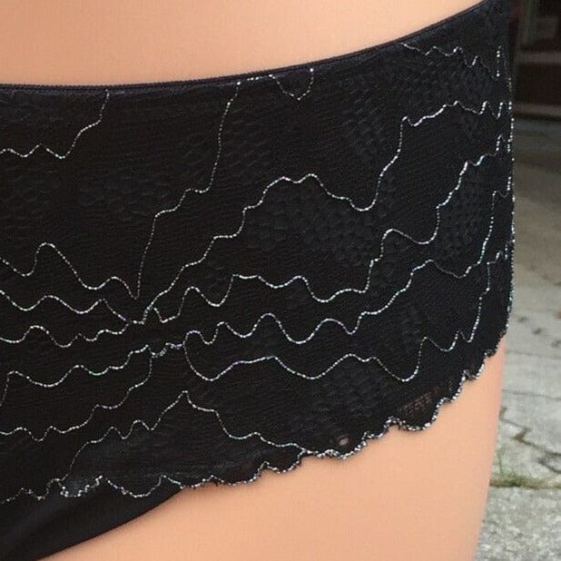 Panty, Hipster, Slip, After Eden, schwarz, Lurex, Spitze Slip After Eden