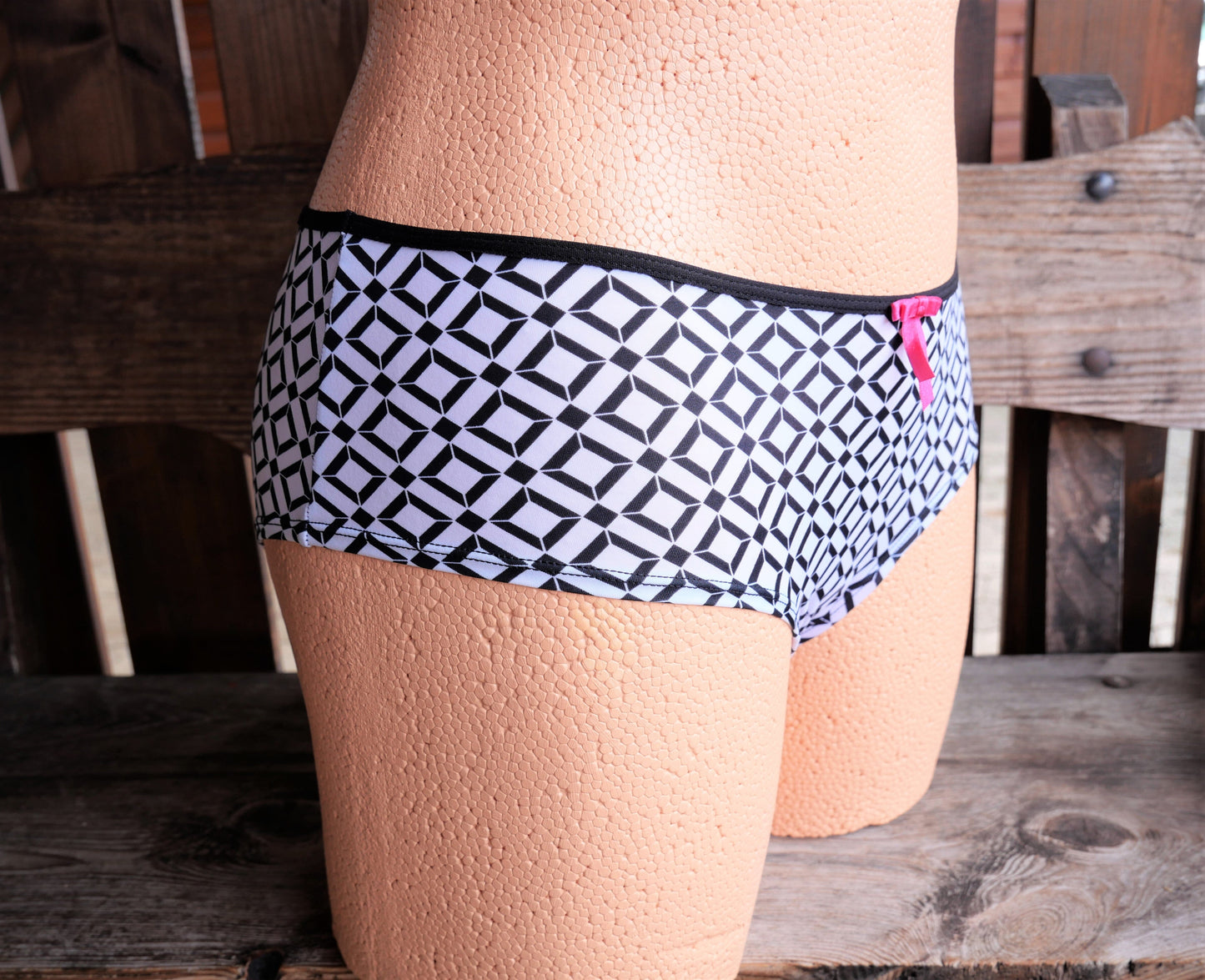 Panty Hipster, Slip, After Eden, schwarz/weiß, Grafikmuster Slip After Eden