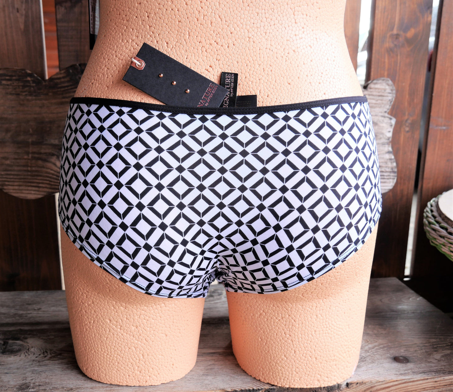 Panty Hipster, Slip, After Eden, schwarz/weiß, Grafikmuster Slip After Eden