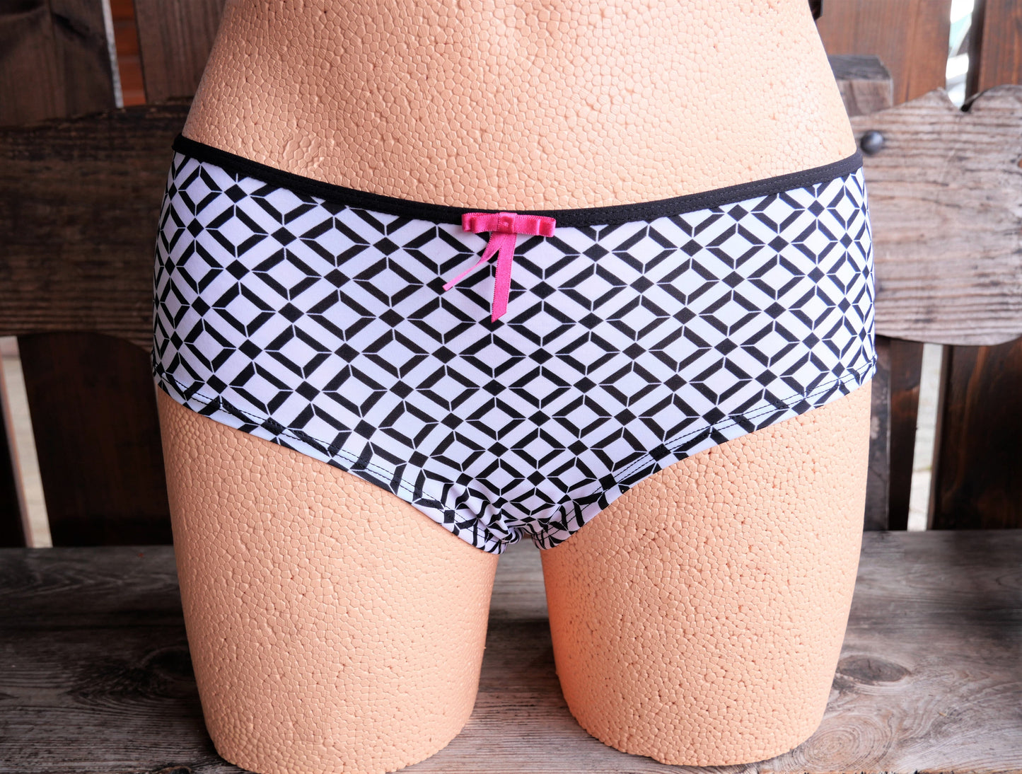 Panty Hipster, Slip, After Eden, schwarz/weiß, Grafikmuster Slip After Eden