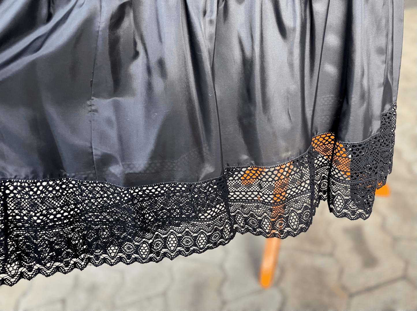 Petticoat, Unterrock Edna 95 cm, schwarz, Spitze Unterrock Sportalm