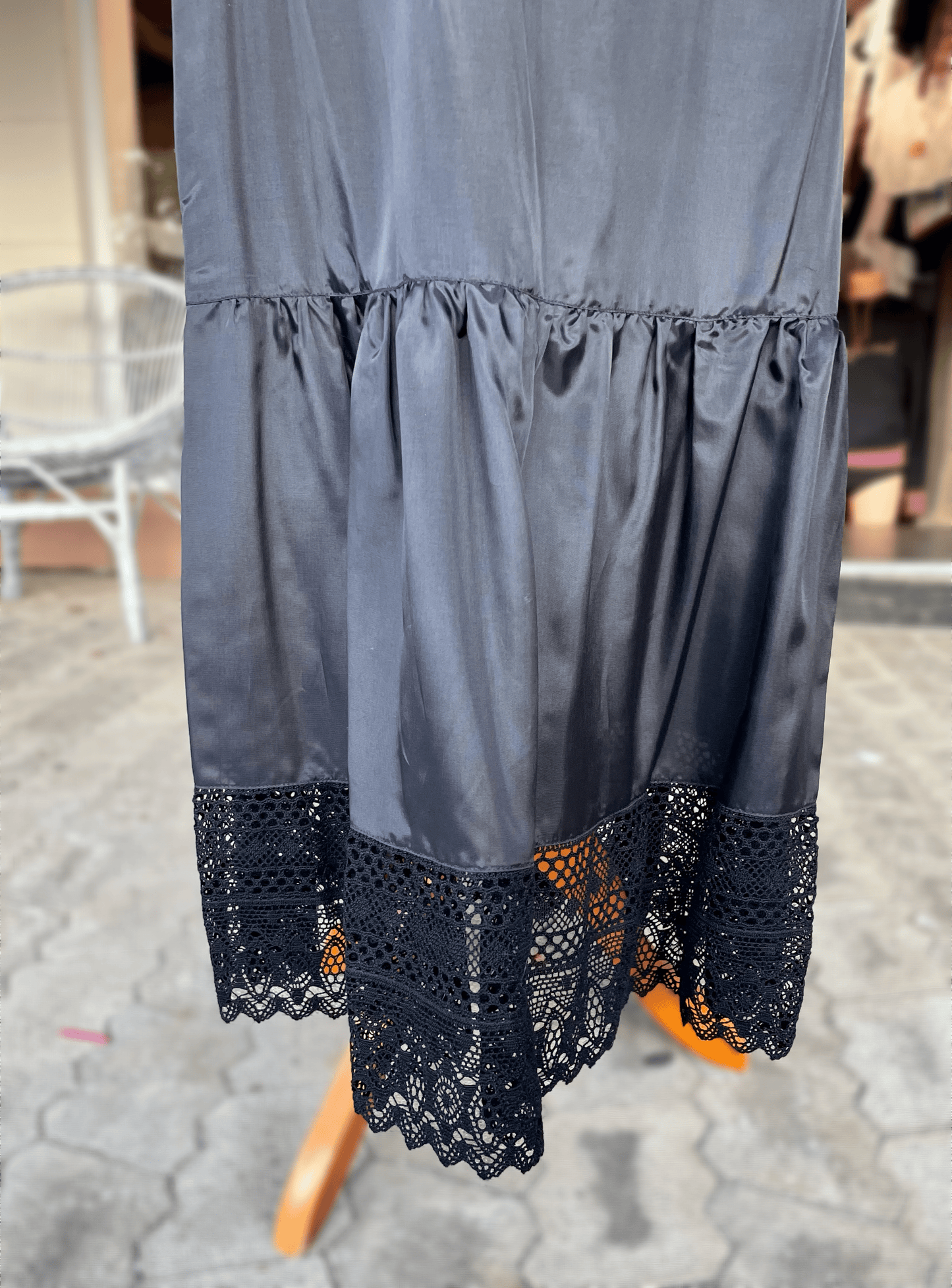 Petticoat, Unterrock Edna 95 cm, schwarz, Spitze Unterrock Sportalm