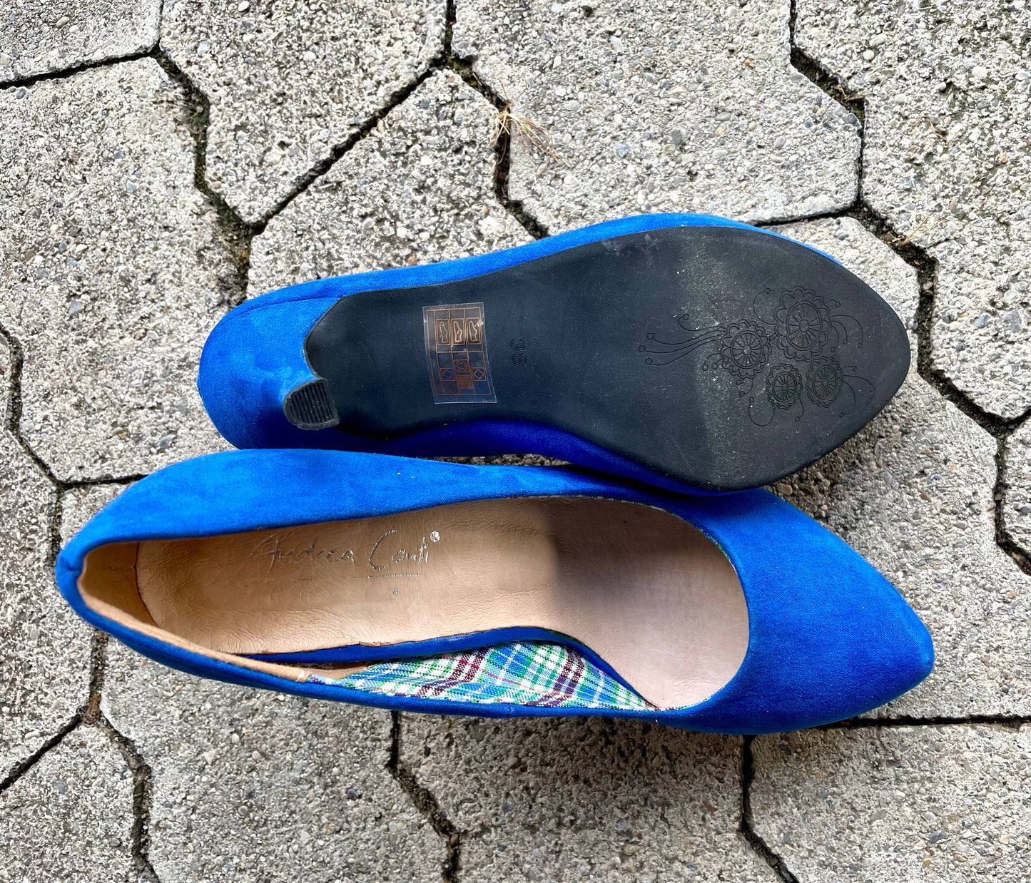 Pumps, Andrea Conti Schuhe, blau, Velour, Gr. 38 Schuhe Andrea Conti