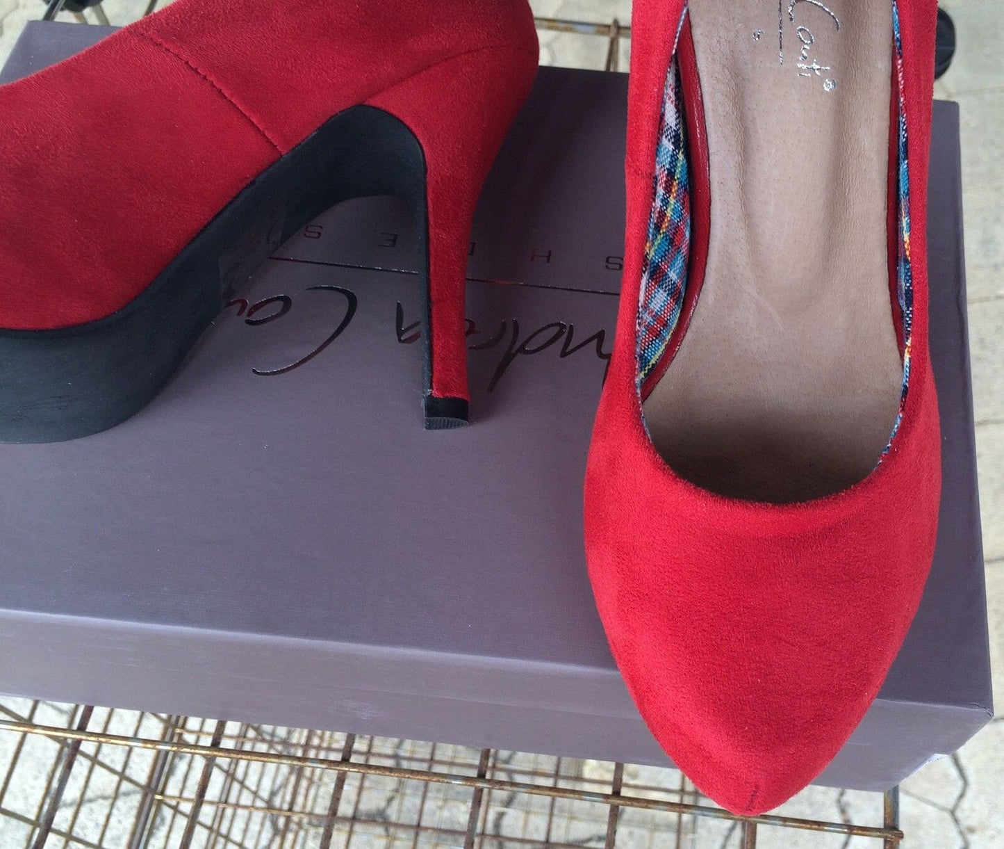 Pumps, Andrea Conti Schuhe, rot Velour Schuhe Andrea Conti