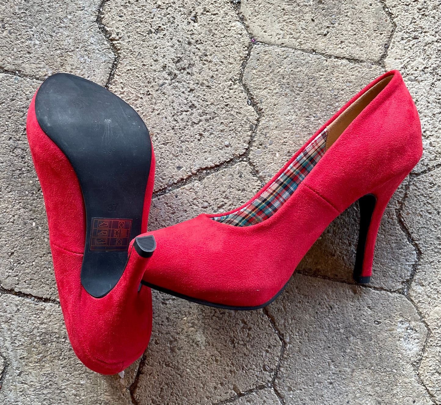 Pumps, Andrea Conti Schuhe, rot Velour Schuhe Andrea Conti
