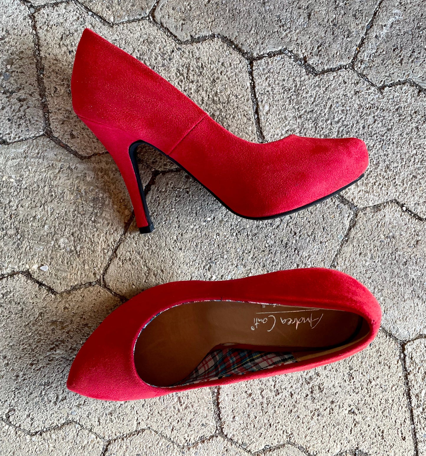 Pumps, Andrea Conti Schuhe, rot Velour Schuhe Andrea Conti