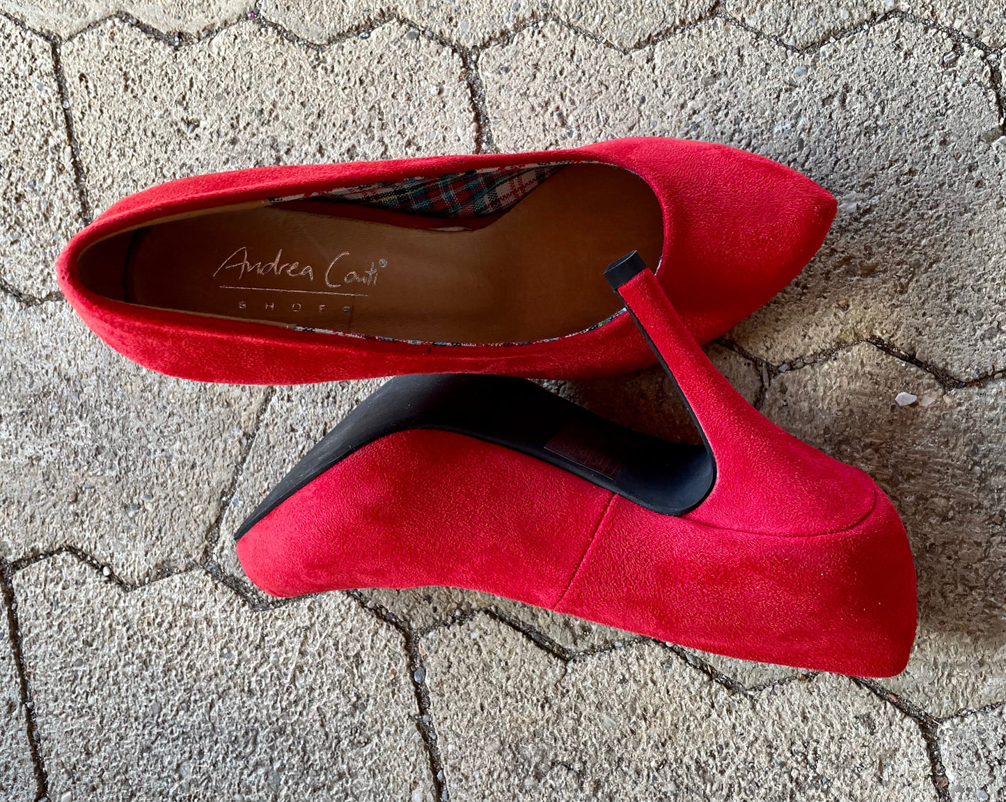Pumps, Andrea Conti Schuhe, rot Velour Schuhe Andrea Conti