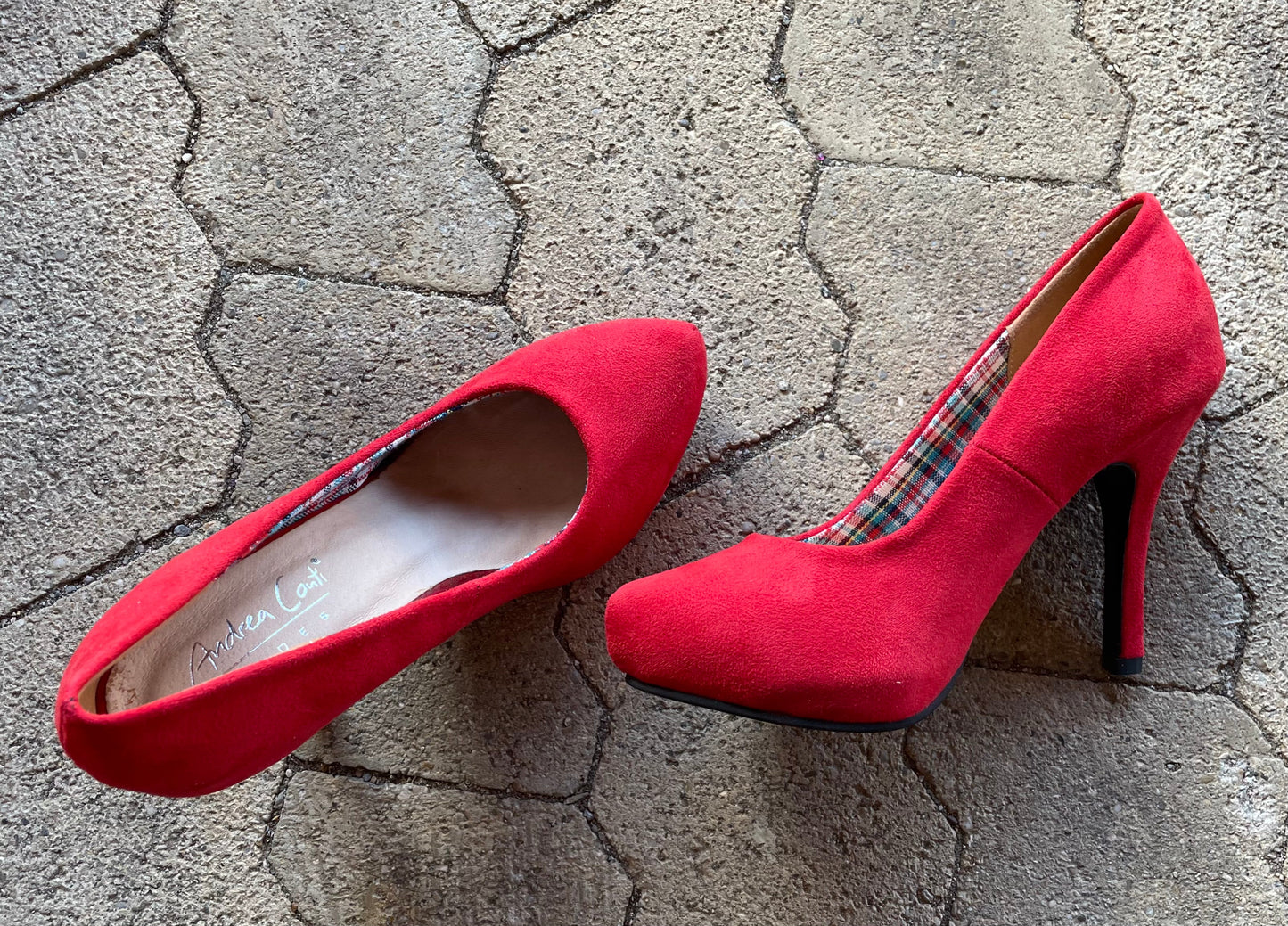 Pumps, Andrea Conti Schuhe, rot Velour Schuhe Andrea Conti
