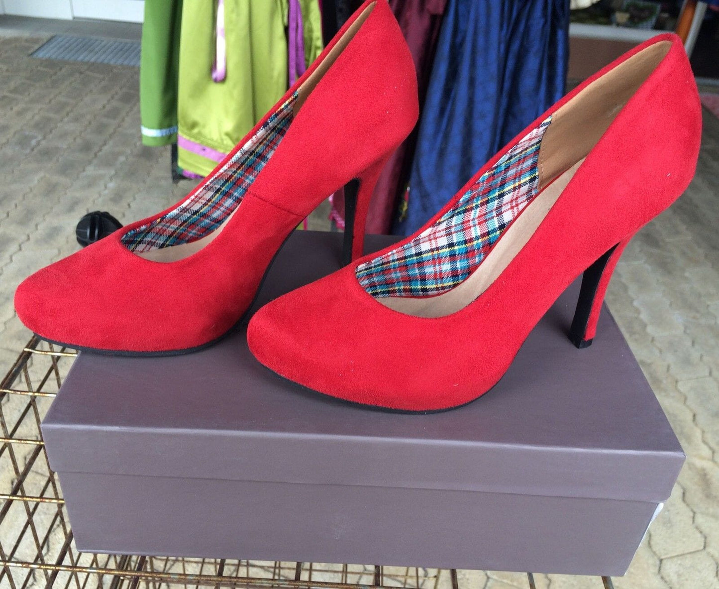 Pumps, Andrea Conti Schuhe, rot Velour Schuhe Andrea Conti