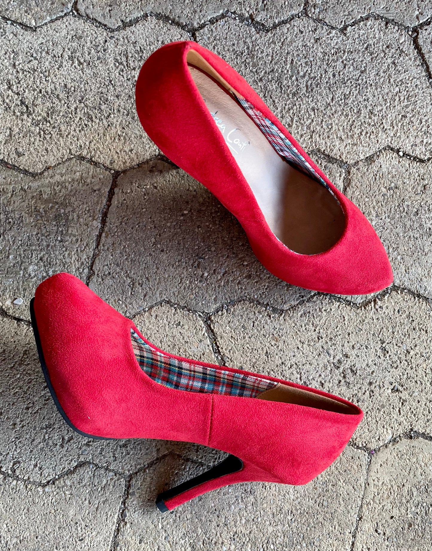Pumps, Andrea Conti Schuhe, rot Velour Schuhe Andrea Conti