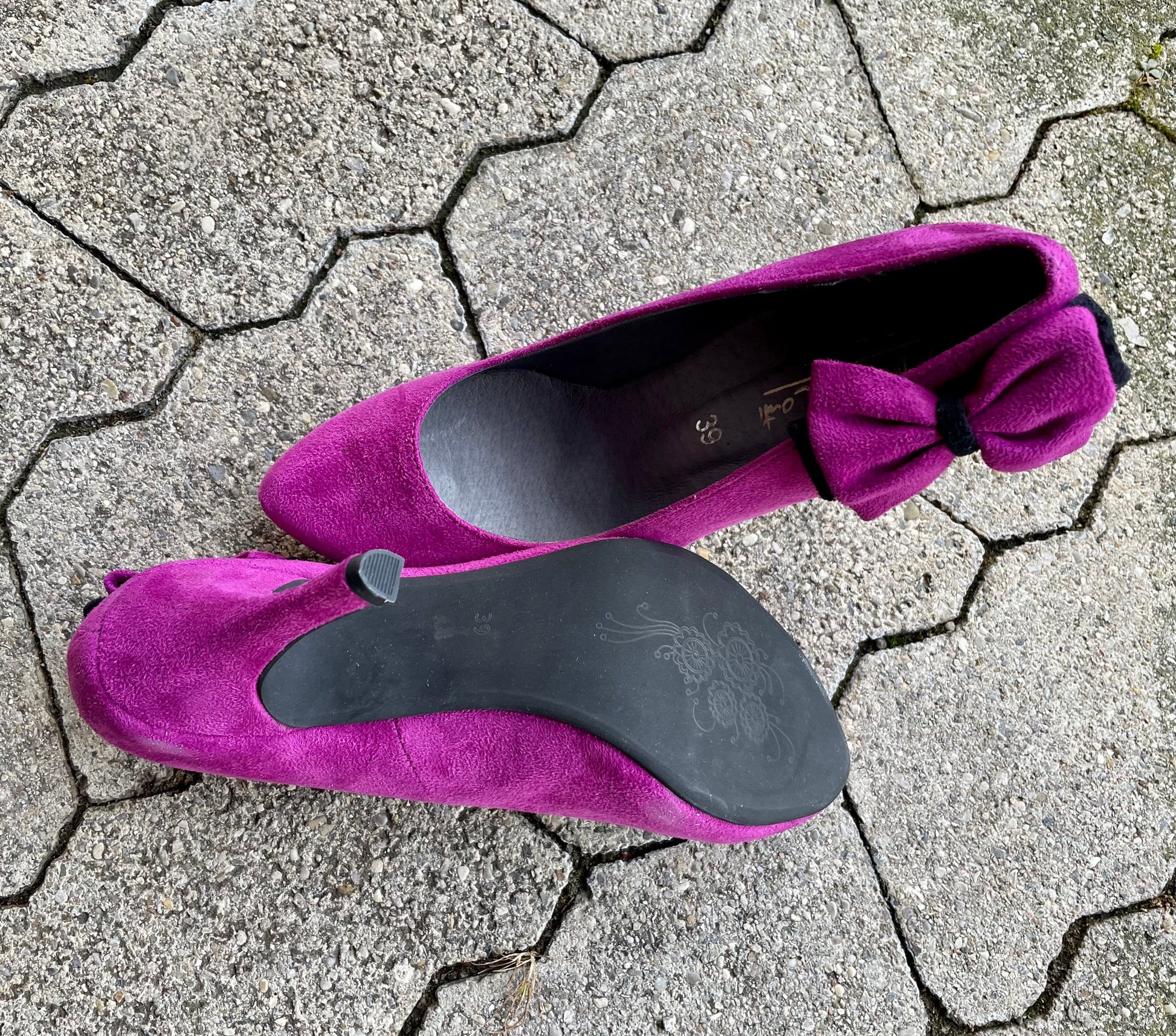 Pumps, Andrea Conti Schuhe, violett, Velour, Gr. 39 Schuhe Andrea Conti