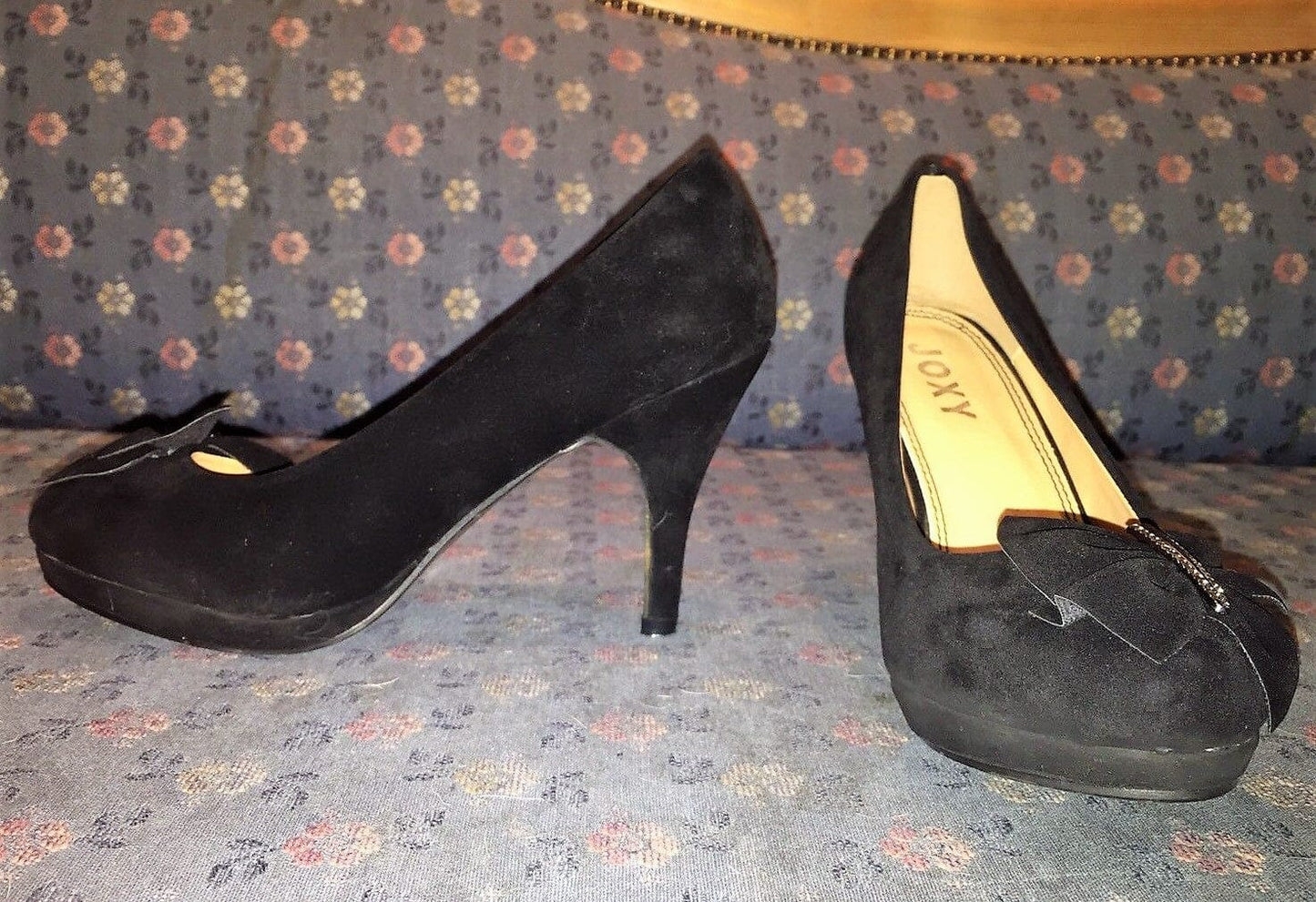 Pumps, Joxy Schuhe, schwarz Velour, Trachtenschuhe, Spange Schuhe Joxy