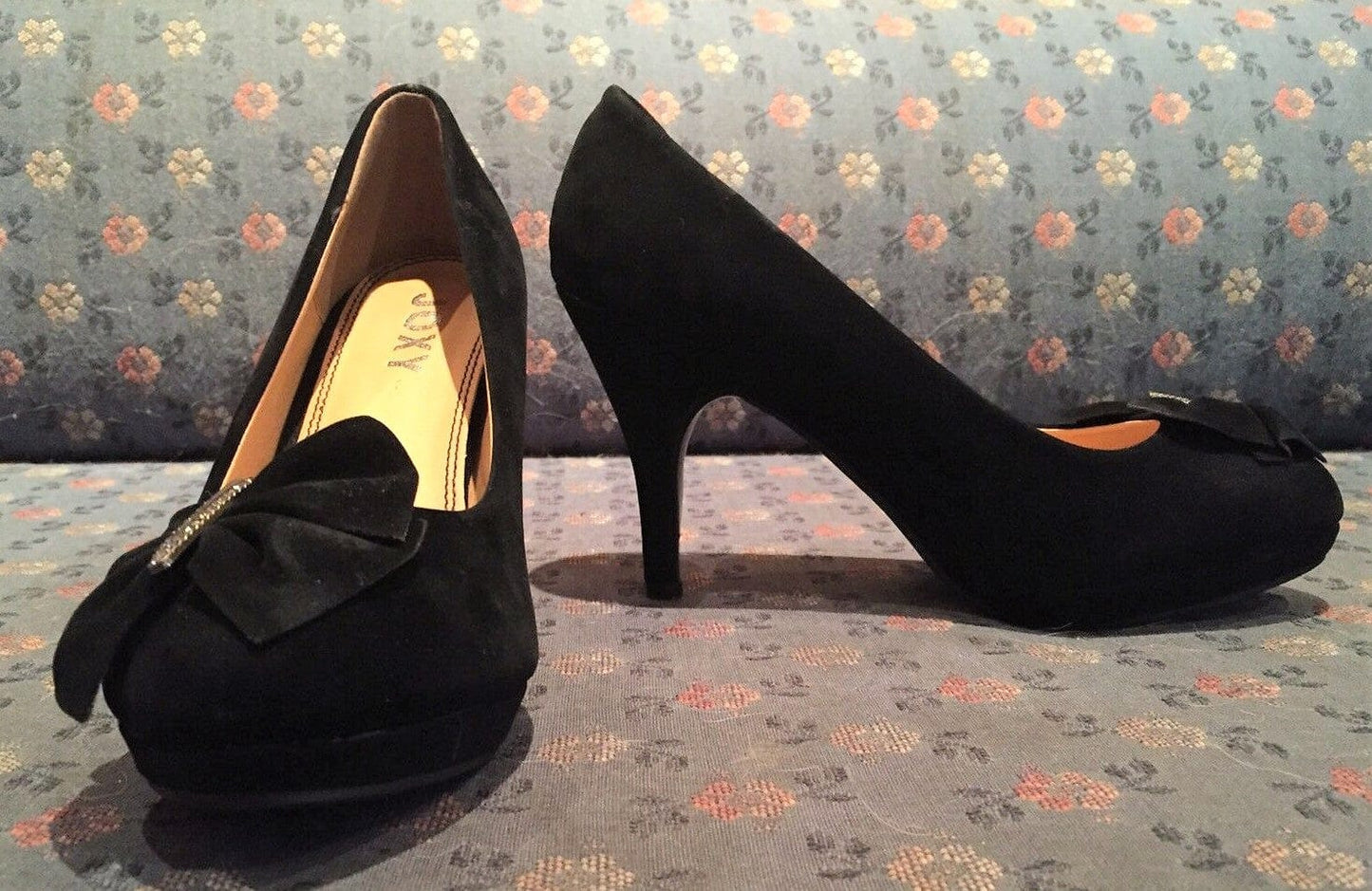 Pumps, Joxy Schuhe, schwarz Velour, Trachtenschuhe, Spange Schuhe Joxy