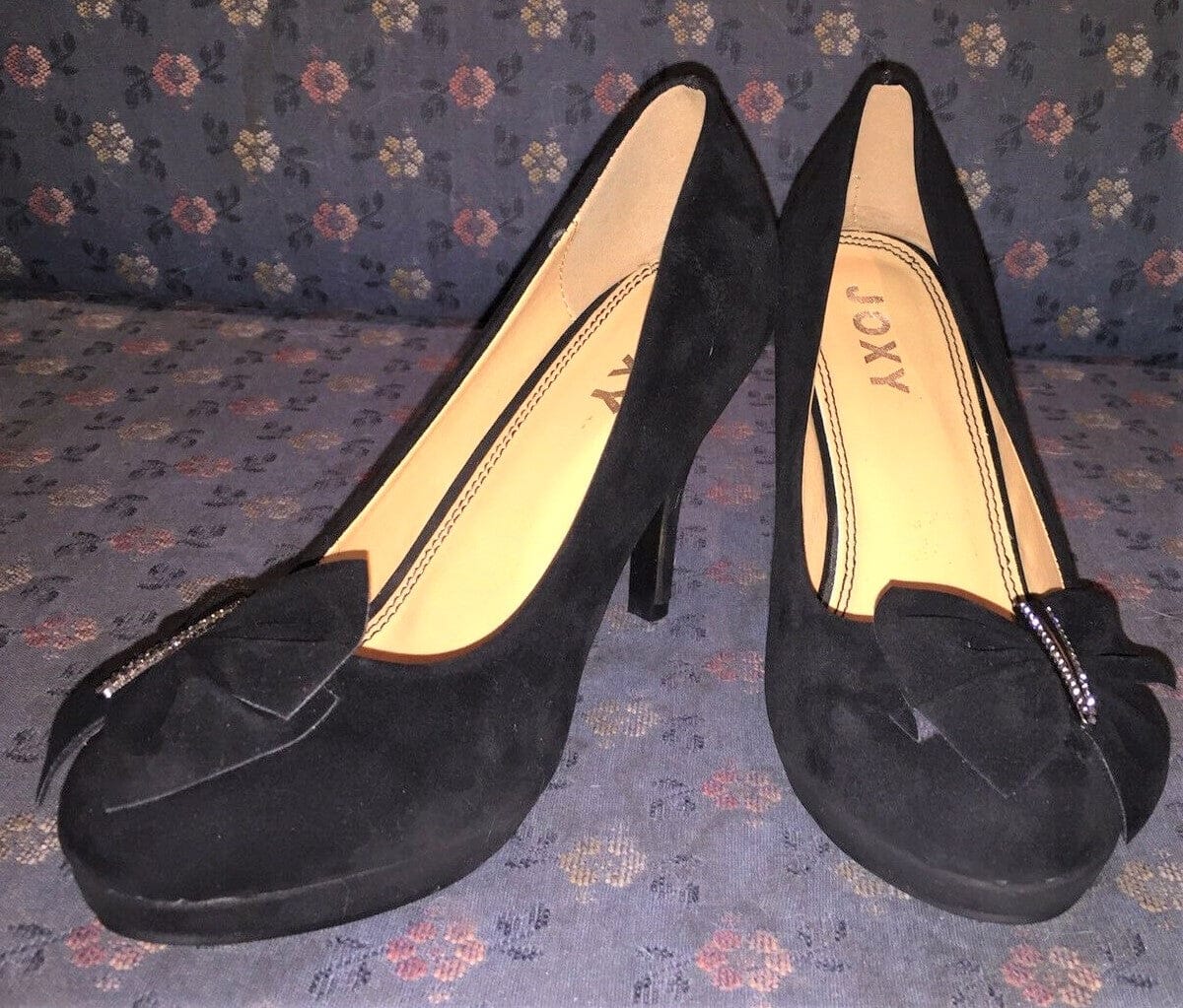 Pumps, Joxy Schuhe, schwarz Velour, Trachtenschuhe, Spange Schuhe Joxy