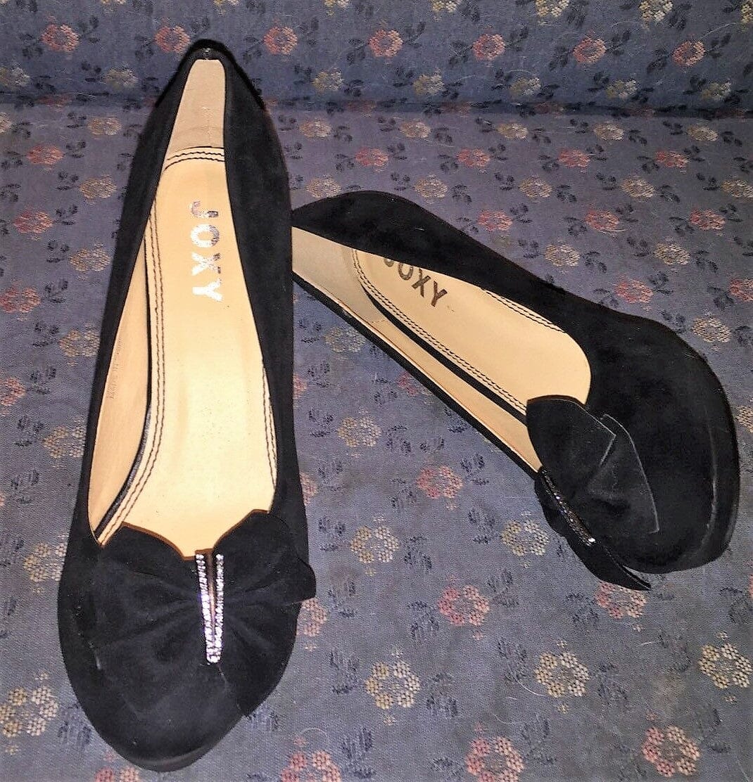 Pumps, Joxy Schuhe, schwarz Velour, Trachtenschuhe, Spange Schuhe Joxy