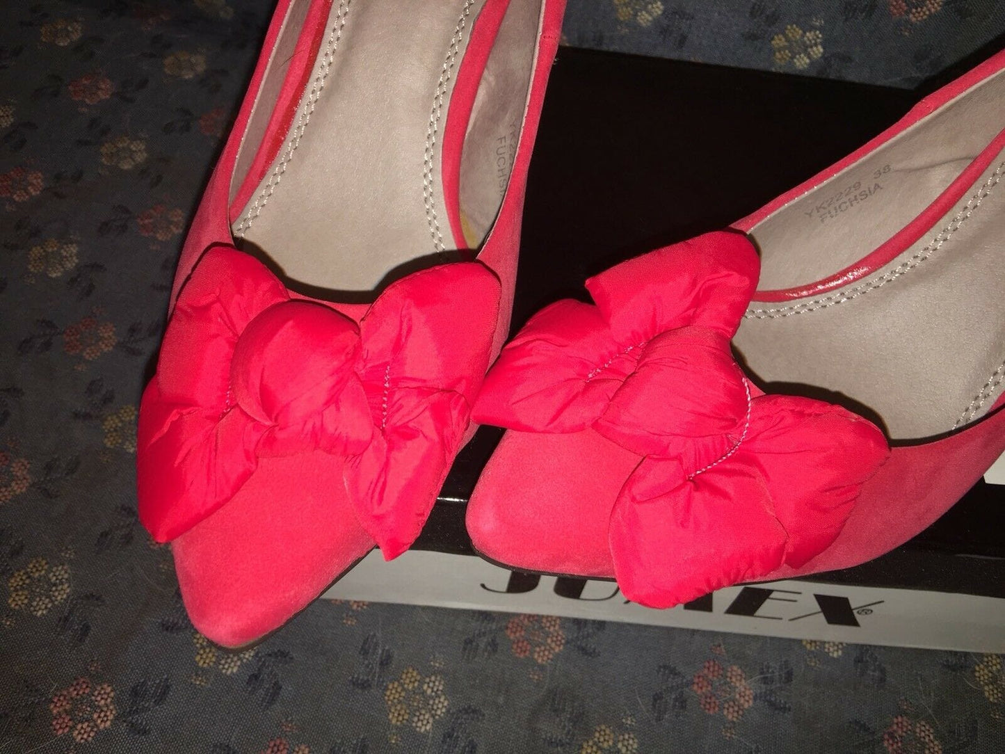 Pumps, Jumex Schuhe, Kitten Heels, Velour, rot Schuhe Jumex