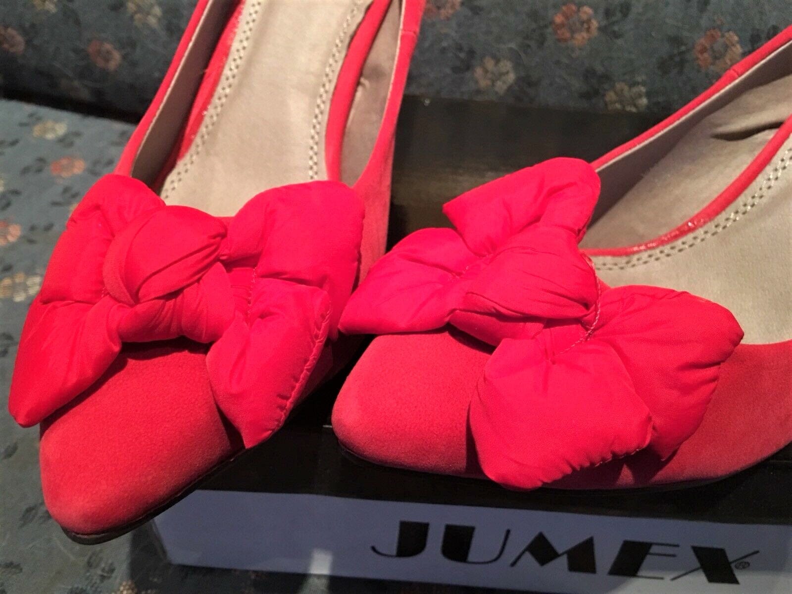 Pumps, Jumex Schuhe, Kitten Heels, Velour, rot Schuhe Jumex