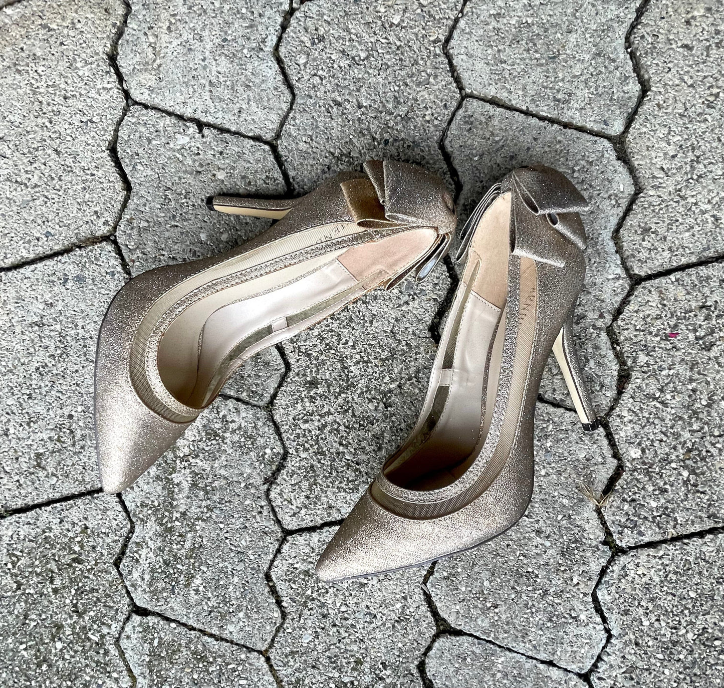 Pumps, the essence Menbur Schuhe, gold, Glitzer Schuhe Menbur