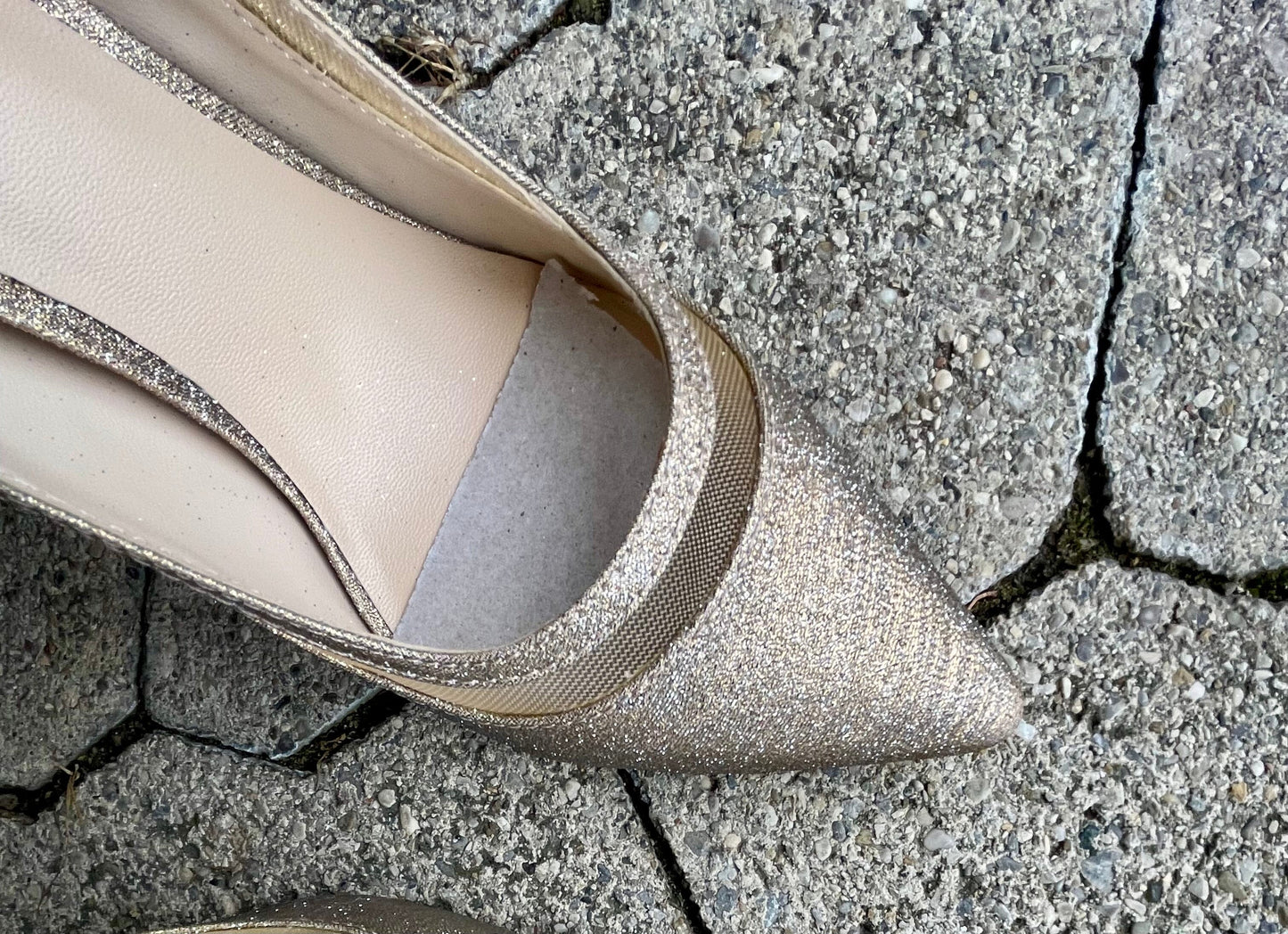 Pumps, the essence Menbur Schuhe, gold, Glitzer Schuhe Menbur
