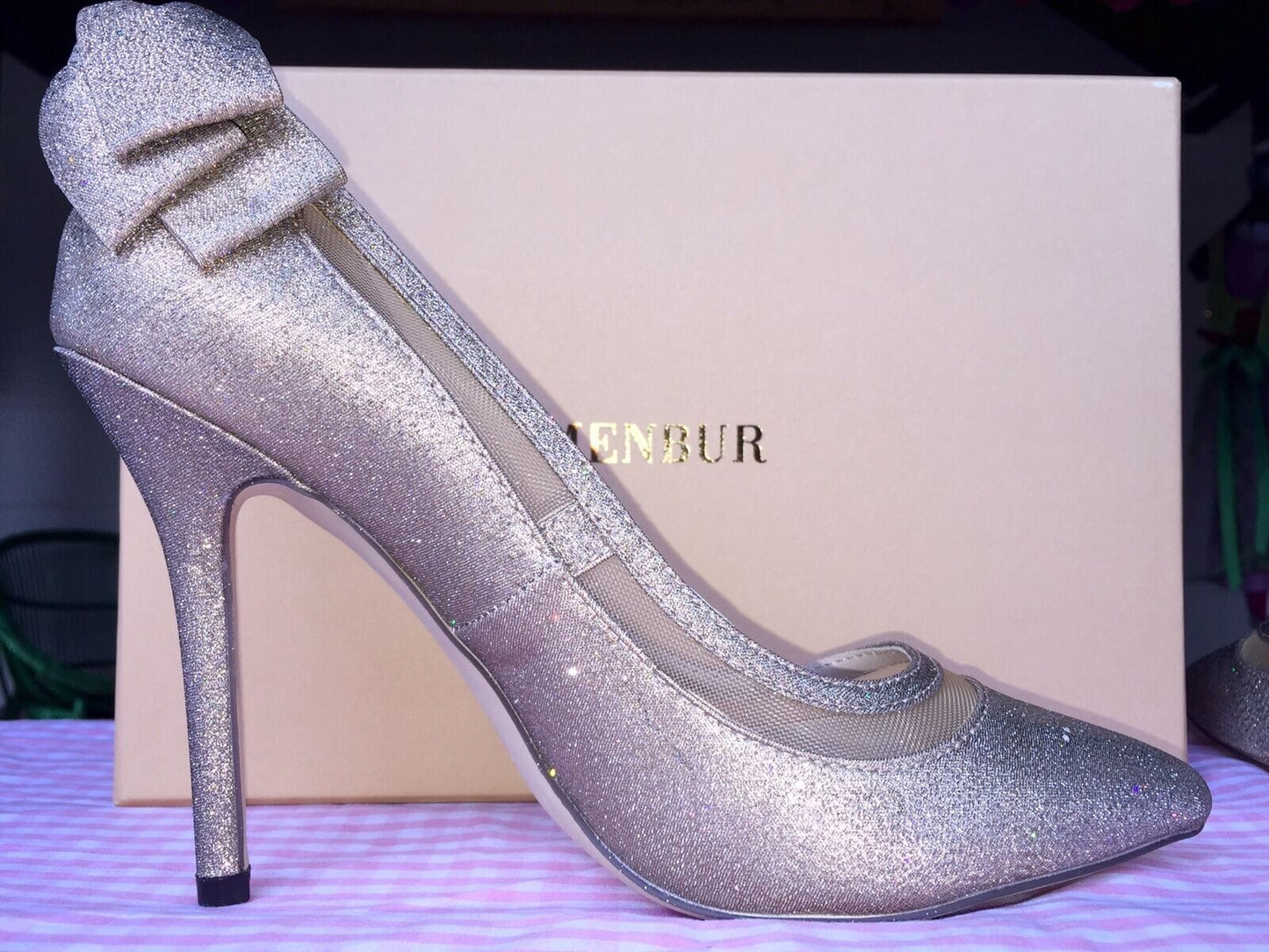 Pumps, the essence Menbur Schuhe, gold, Glitzer Schuhe Menbur