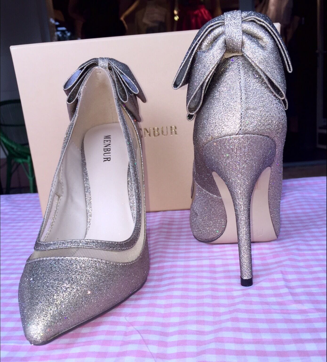 Pumps, the essence Menbur Schuhe, gold, Glitzer Schuhe Menbur