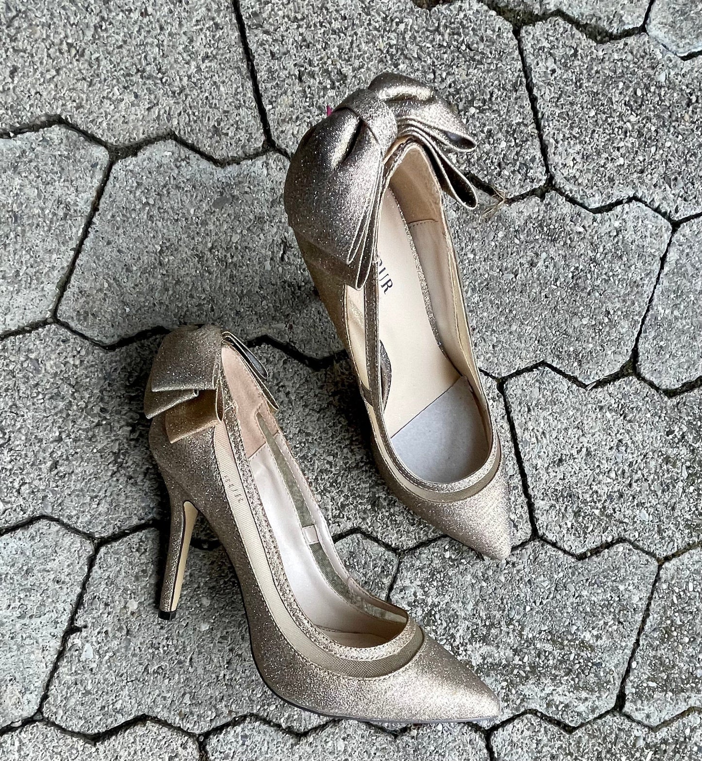 Pumps, the essence Menbur Schuhe, gold, Glitzer Schuhe Menbur