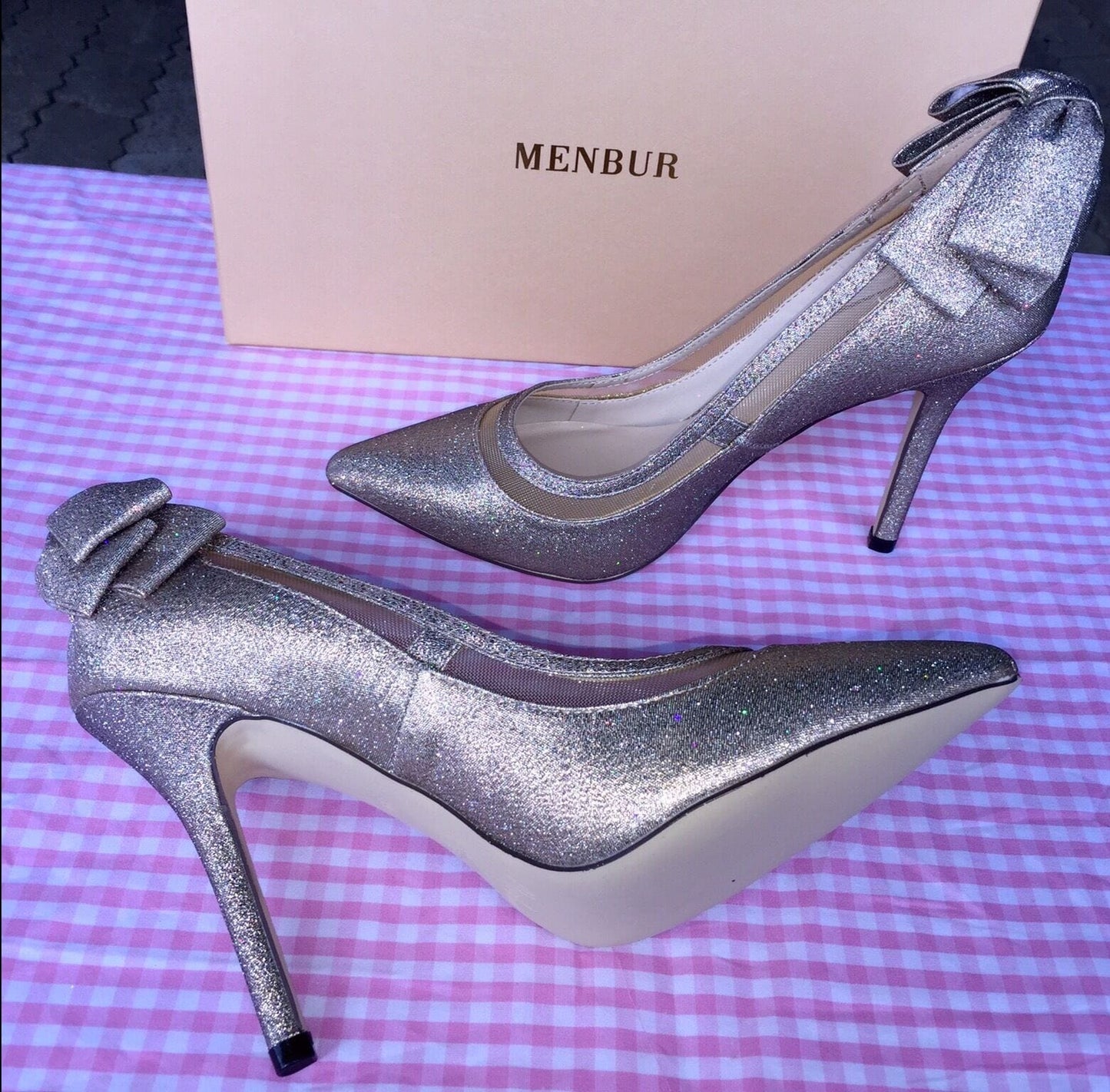 Pumps, the essence Menbur Schuhe, gold, Glitzer Schuhe Menbur