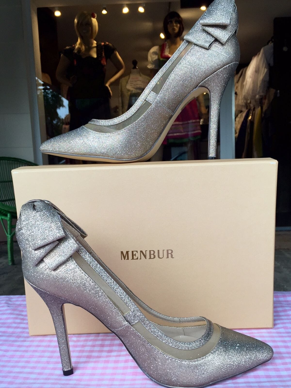 Pumps, the essence Menbur Schuhe, gold, Glitzer Schuhe Menbur