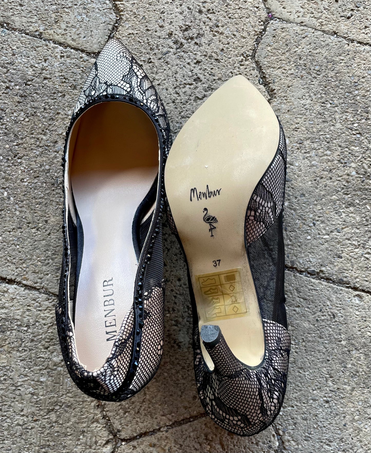 Pumps, The Essence Menbur Schuhe, gold, schwarz Spitze Schuhe Menbur