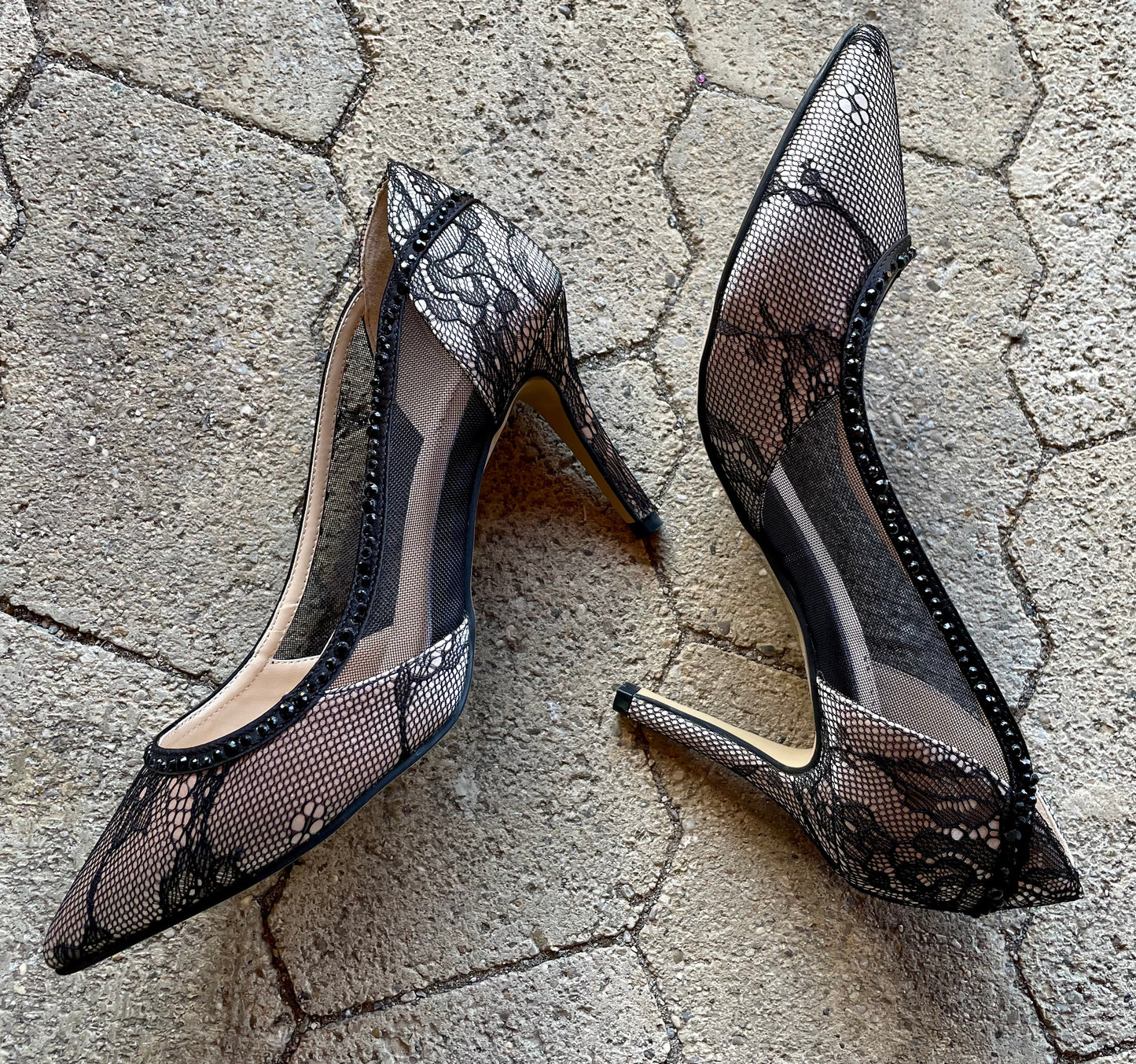 Pumps, The Essence Menbur Schuhe, gold, schwarz Spitze Schuhe Menbur