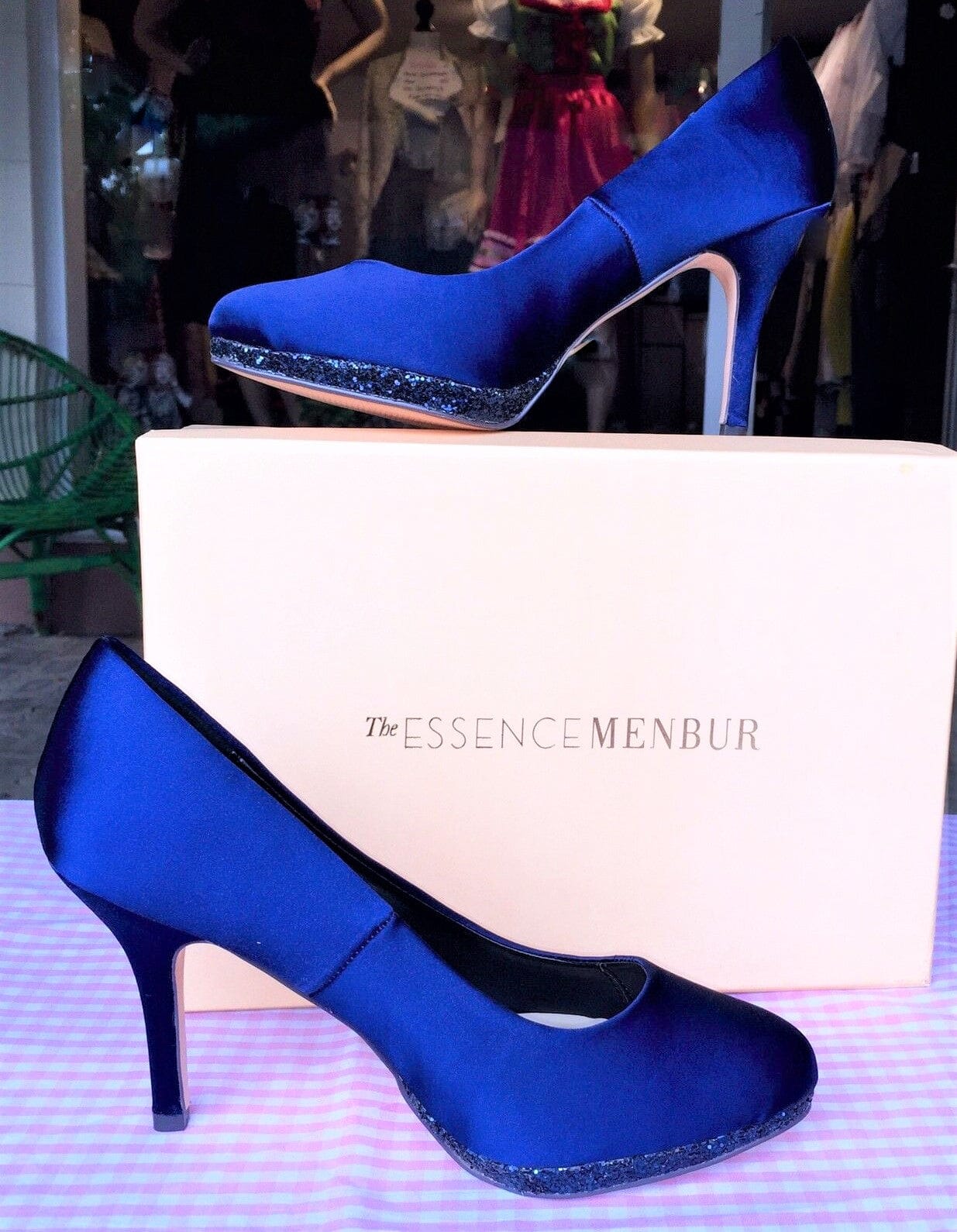 Pumps, The essence Menbur Schuhe, Satin blau, royalblau, Gr. 36 Schuhe Menbur
